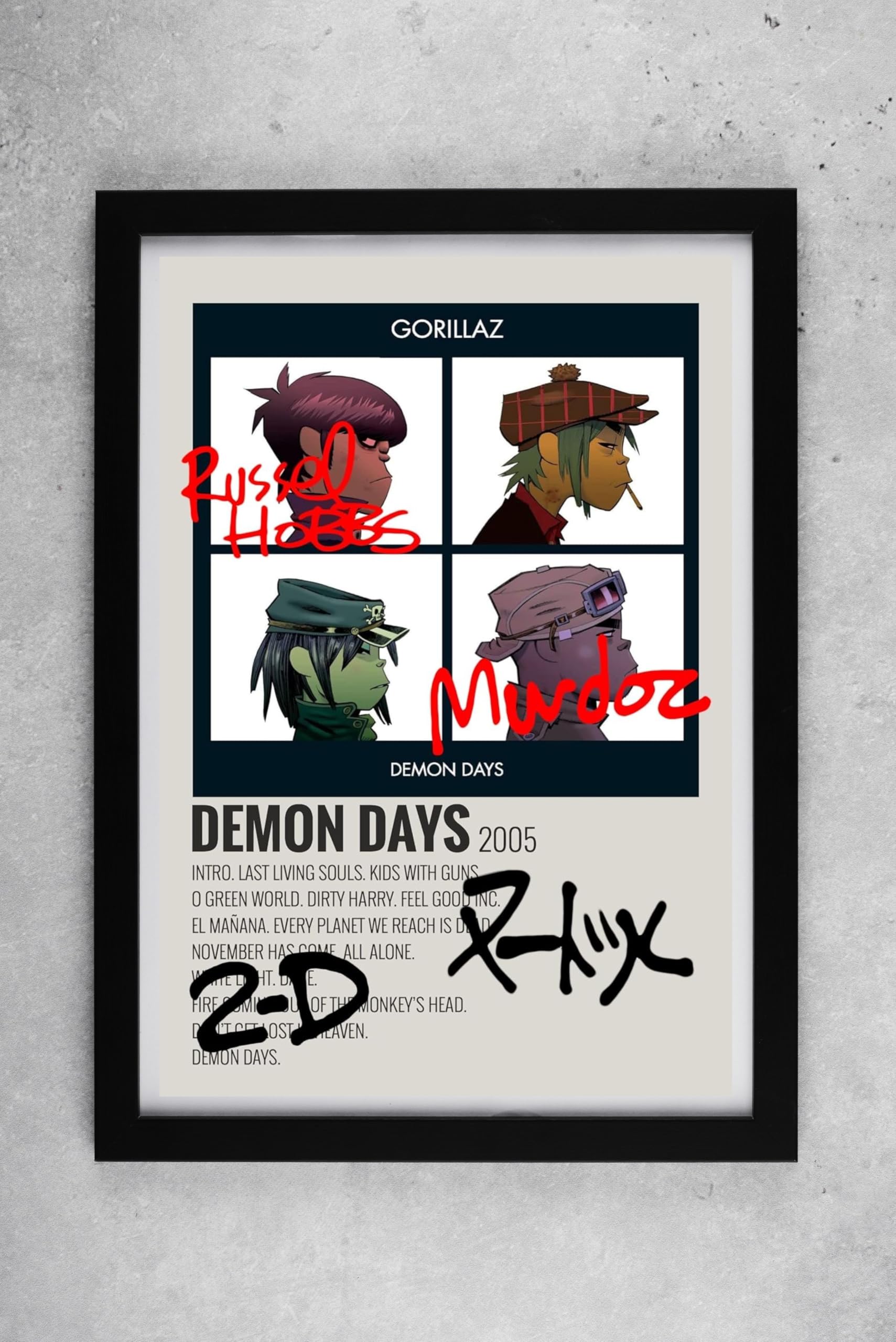 Golliraz Demon Daysポスター Demon Days Album cover by Gorillaz - Song Cover Signed Poster Fan