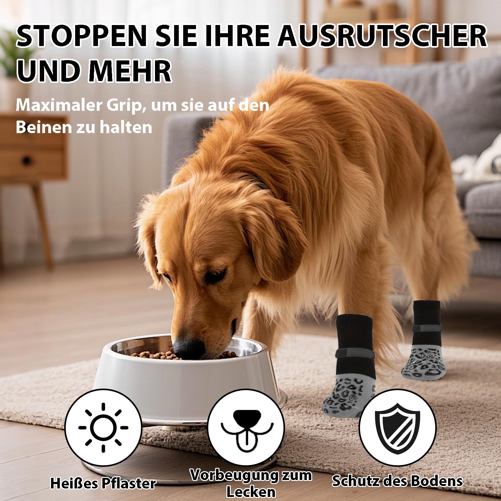Rayakt 2 works Anti Slip Dog Socks,Adjustable Dog Paw Protectors Paws Stop Licking - Image 2