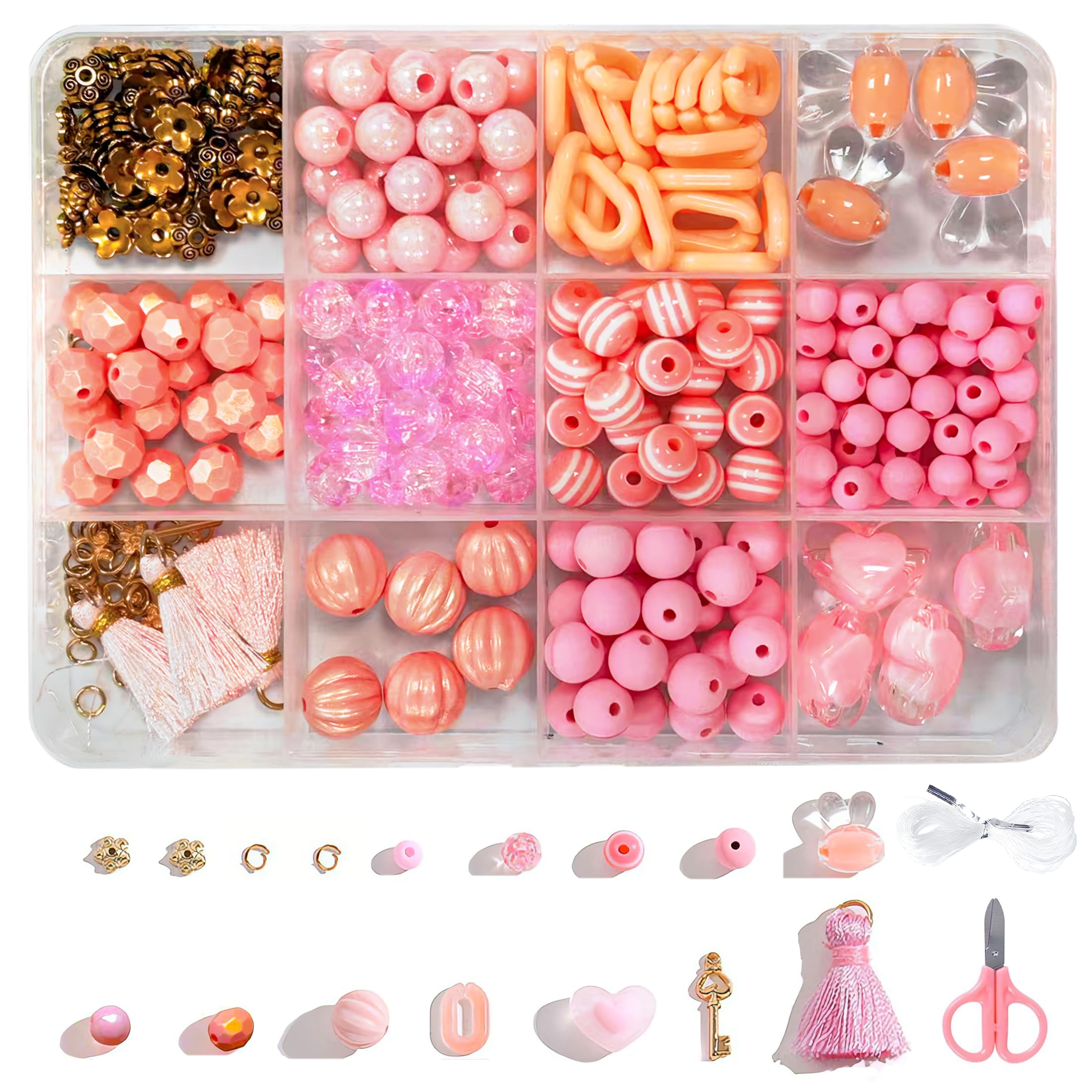Nuloofen Glass Beads Round Beads Bracelet Making Kit Jewelry Bracelet Kit 6 mm Crystal