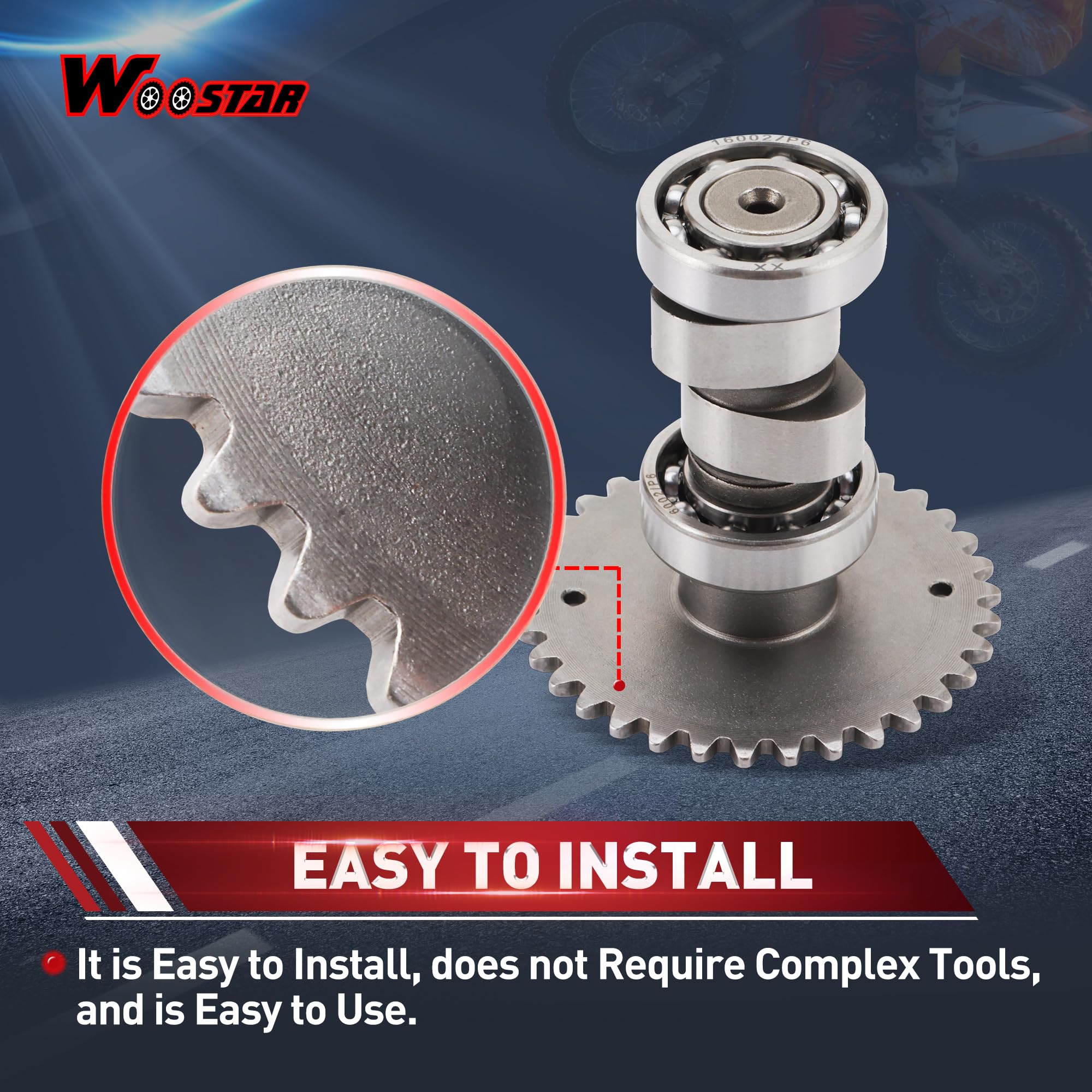 WOOSTAR Kit Albero a Camme Sostituzione per GY6 50cc 60cc 80cc 100cc 139QMB 139QMA Motore ATV Quad Scooter Ciclomotore