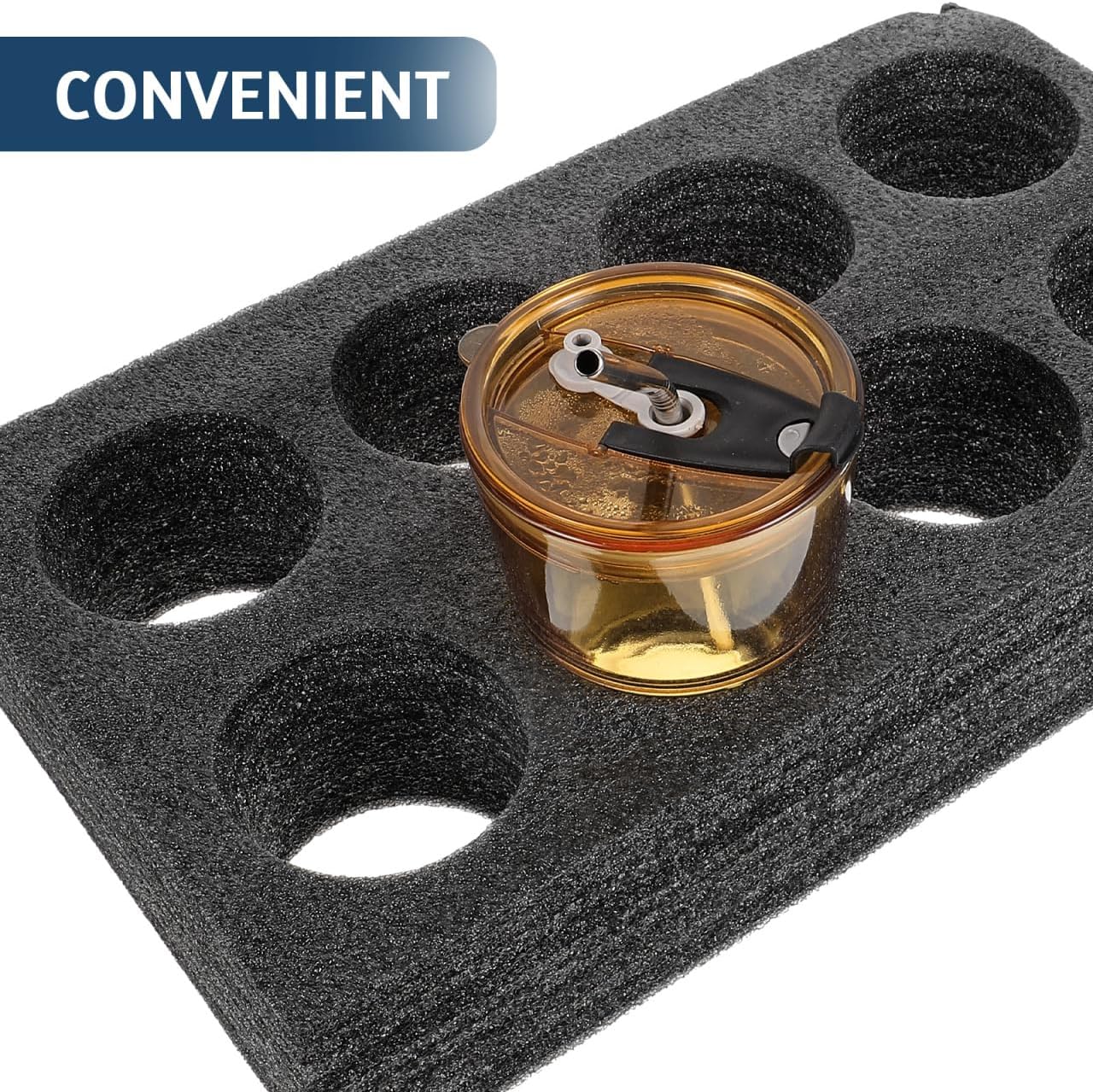 Beverage Takeout Cup Holder Tray 2-Cup Drink Carrier Lightweight Portable Foam Bracket for Office Picnic Home Party