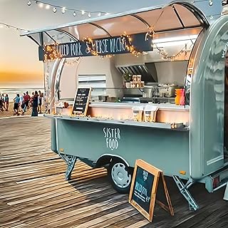 Multi-Purpose Mobile Food Truck Trailer for Hot Dogs Hamburgers Vending, Outdoor Custom Fast Food Cart with Full Kitchen Equipment for Festivals, Campuses & Concession Services