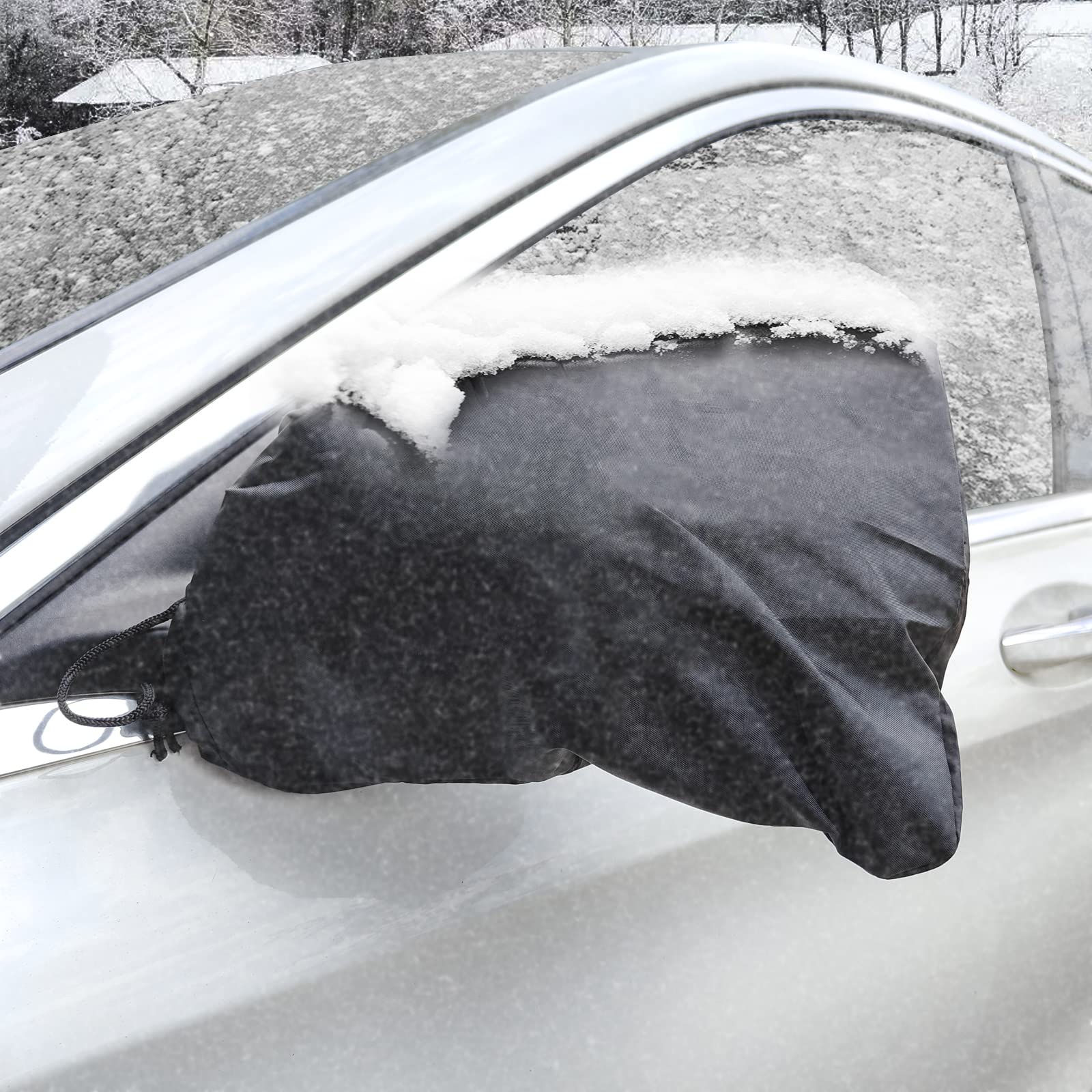 Car Rearview Mirror Snow Cover, 2 Pack All-Season Wind and Snow Mirror Cover, Protect from Ice Snow Frost Dew Rain Bird Poop,Fits for Most Car, SUV (L)