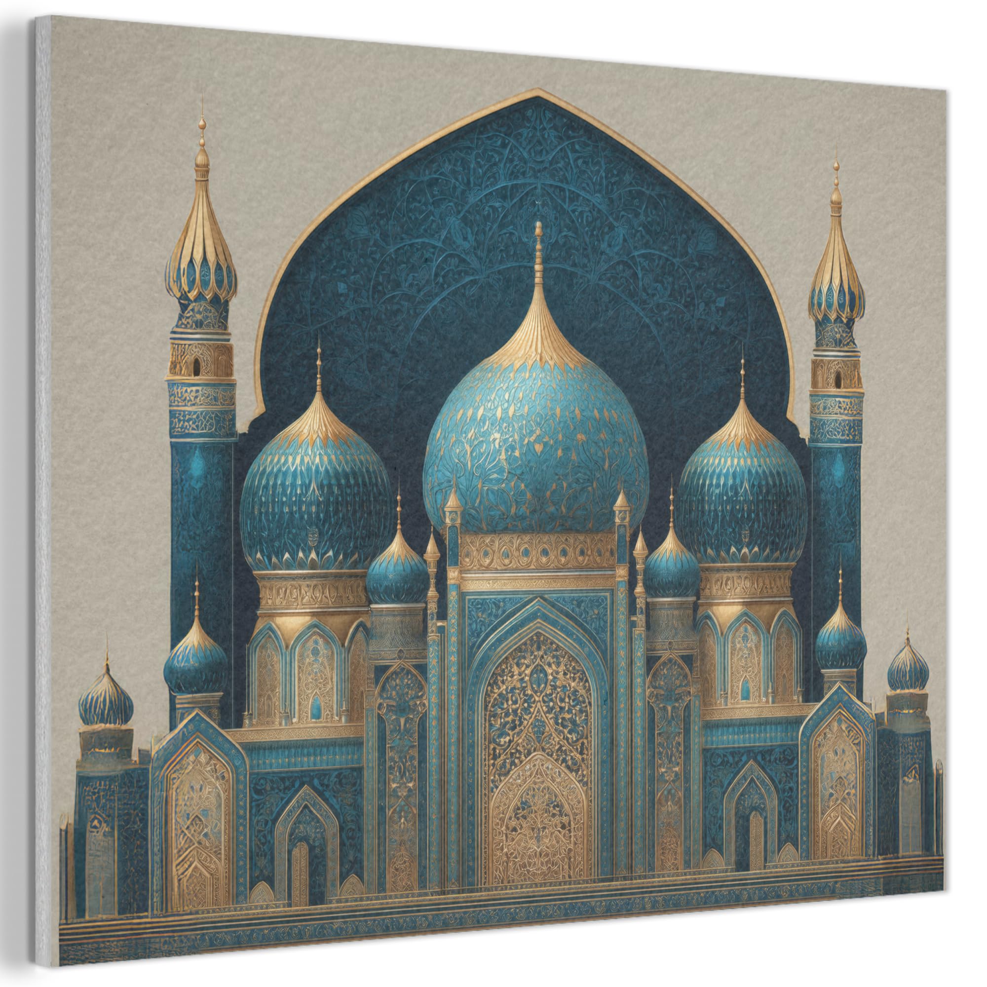 MuchoWow© Felt Panel 100x70 cm Room Style Piece Wallfillers Visual Display Decoration Wall Art Domes - Blue - Mosque