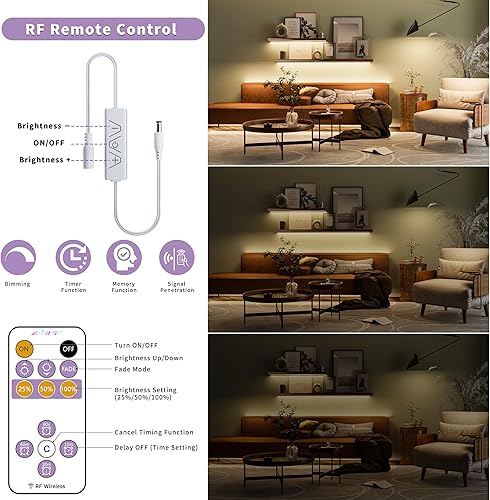 Miniatura 10 de MIWISE Reguladorcontrolador de atenuación continua para tira de luz LED COB 12-24V para 352828355050COB luces de cinta LED, 3A72W Max, paquete de 2
