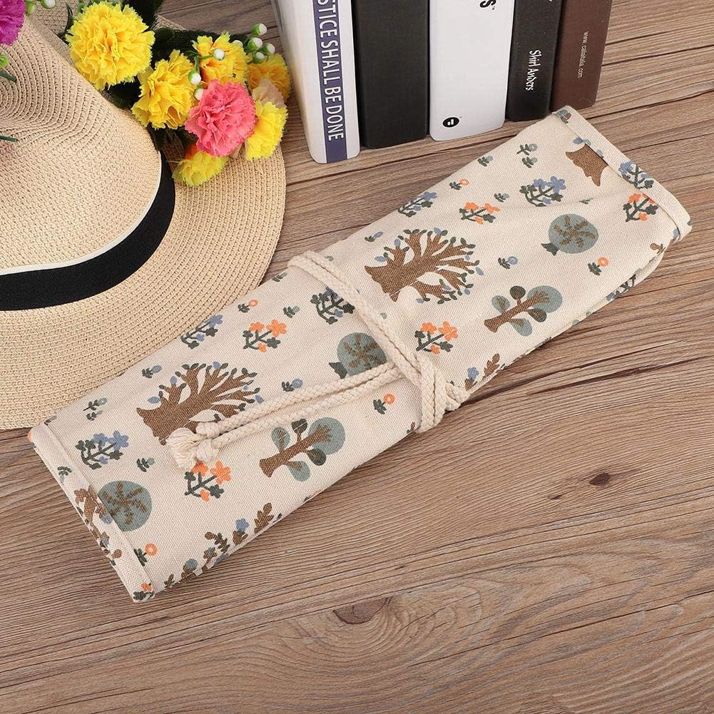 Hztyyier 20-Hole Canvas Roll Up Paint Brush Holder Bag, Artist Organizer for Watercolor, Gouache, Acrylic, Oil Brushes