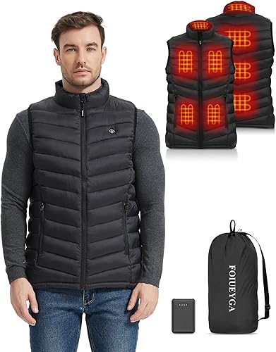 Men's Heated Vest with Battery Pack, USB Electric Heating Vest Winter Lightweight Heated Jacket Vests for Men Women
