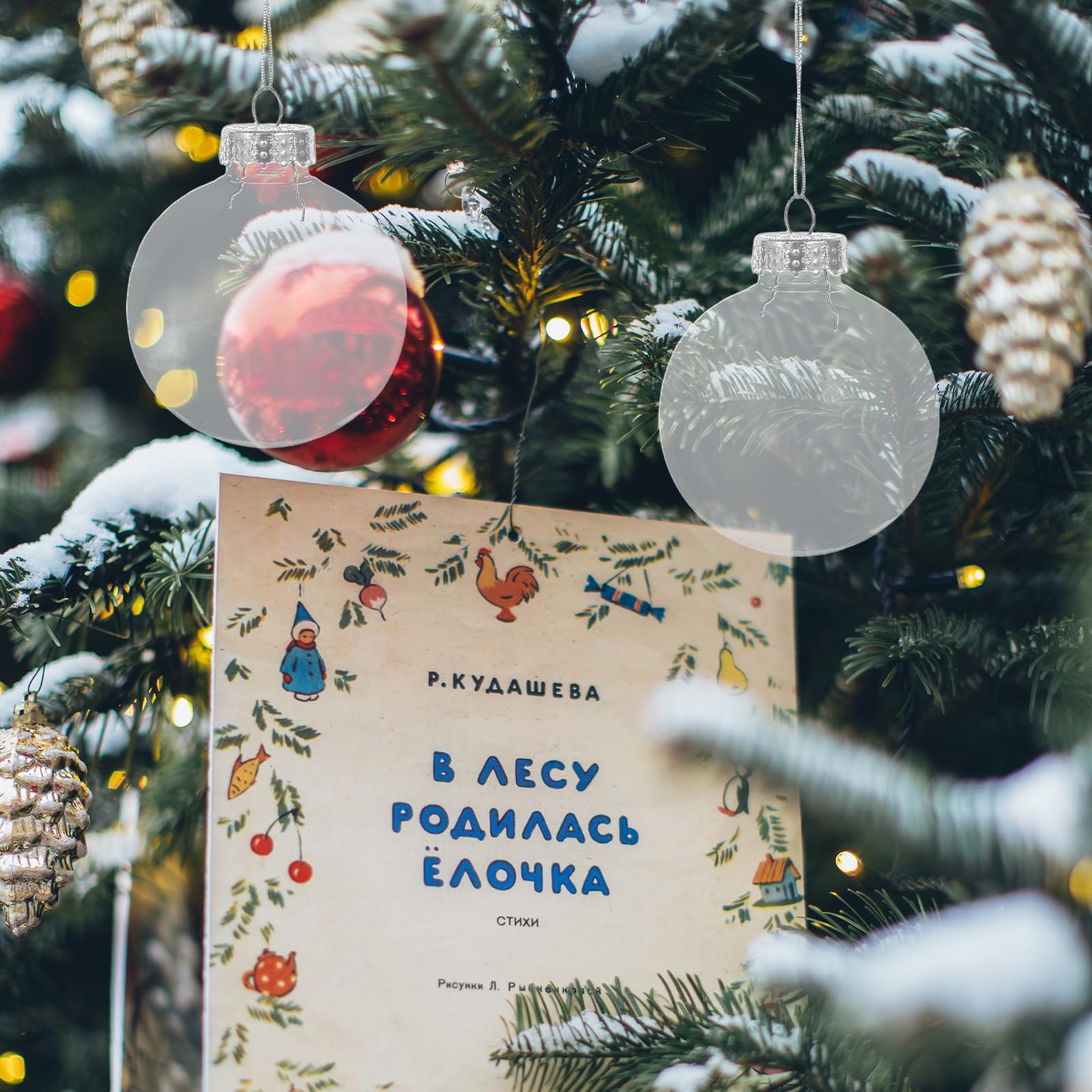 BESPORTBLE 10 Unidades Bolas Transparentes para Árbol de Navidad de Plástico, Decoración Creativa y Simple para Festival y Ambiente Festivo DIY