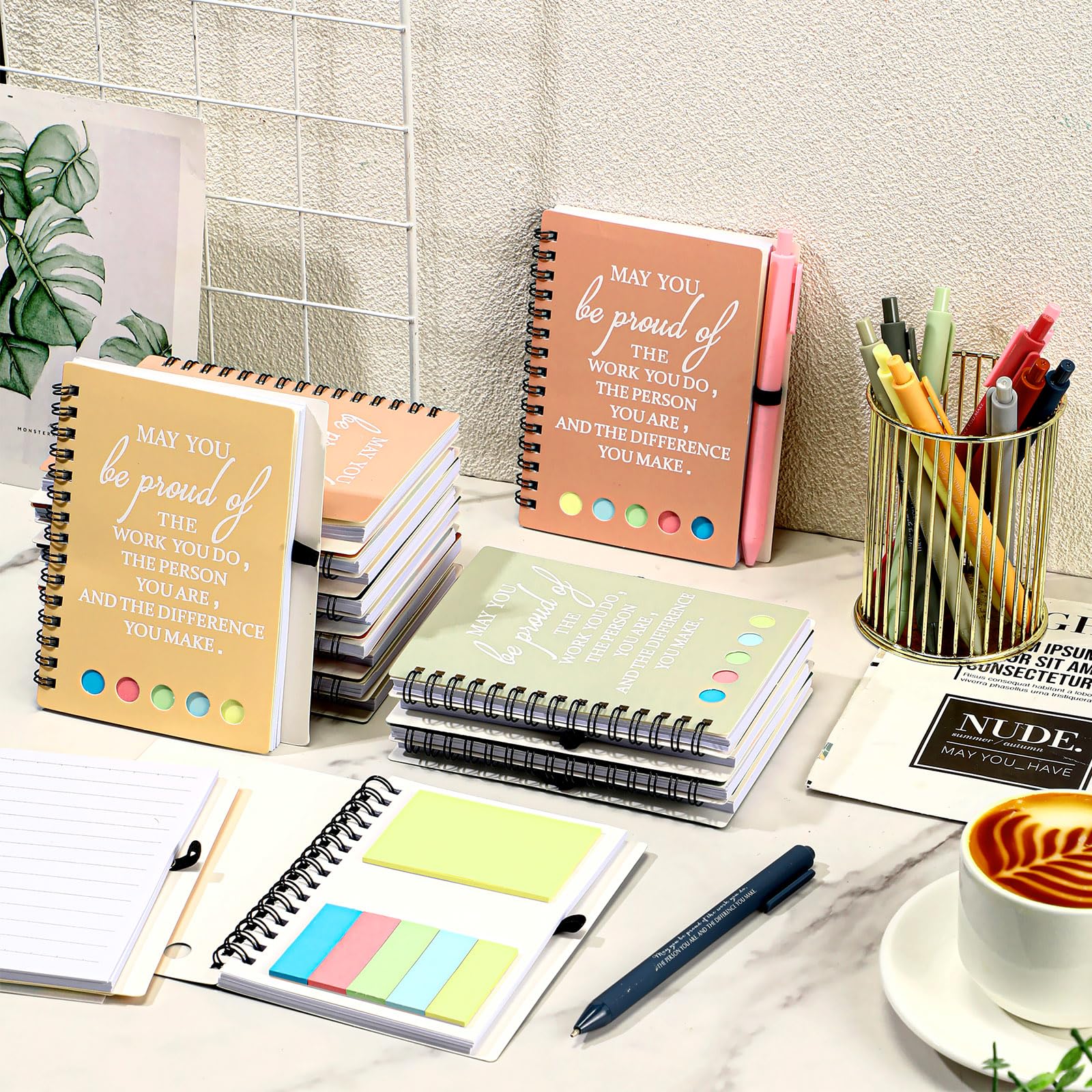 Spiralnotizbuch, 30-teiliges Set mit Aufschrift "May You Be Proud of The Work You Do", Notizbuch mit Haftnotizen, Kugelschreiber für Tierarzt, Techniker, Kollegen, medizinische Assistenten