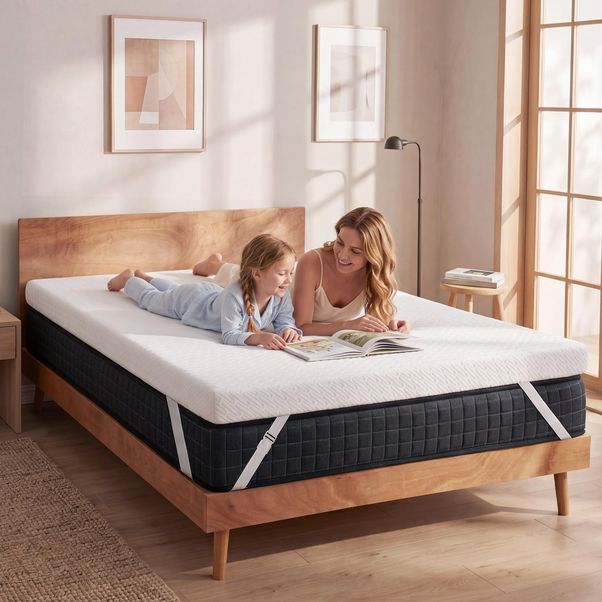 DOPEDIO 7,5cm Gel Memory Foam Matratzen Topper Weiche Matratzenauflage mit Öko-TEX® 100 Zertifizierung, Waschbarer Bezug für Boxspringbett und Schlafsofa (160x200cm, Weiß)
