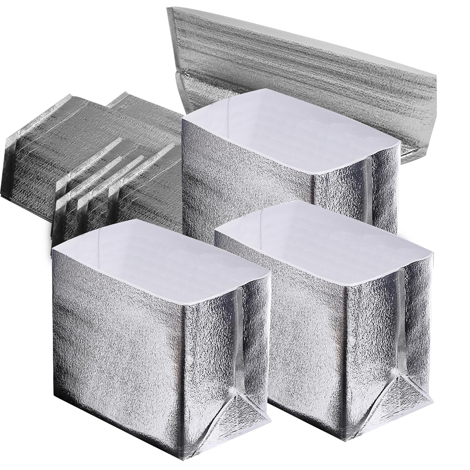 10 bolsas de envío aisladas reutilizables de 13.4 x 9.5 x 13 pulgadas, forros térmicos para lonchera, camping, picnic, bolsa aislante, impermeable, paquete de aislamiento para alimentos