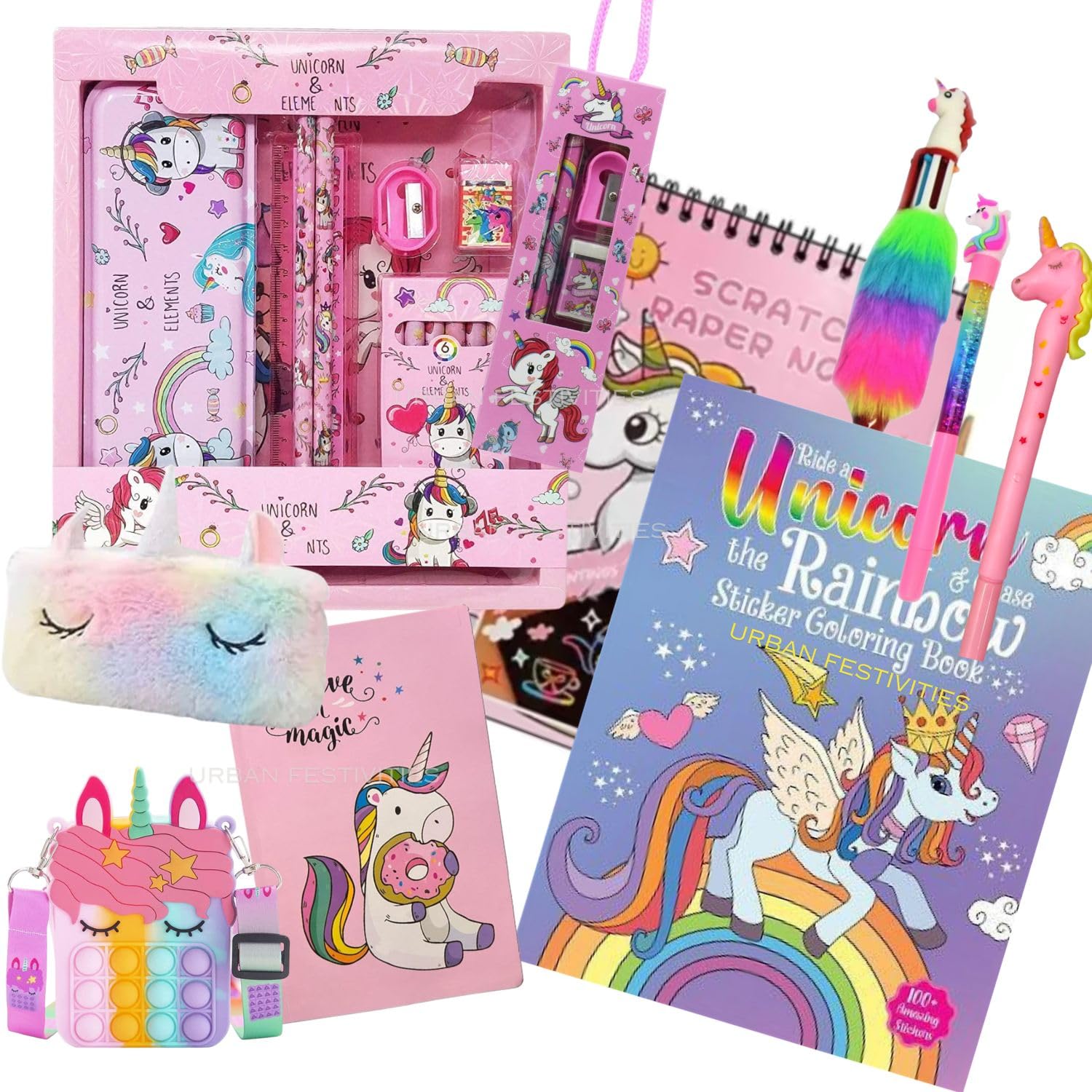 Urban Festivities Unicorn Stationery Set Combo for Kids with Unicorn Diary, Colouring Book Pen, Pencil and Eyes Mask for Girls (B0D1R9SDQ1) Amazon Price History, Amazon Price Tracker