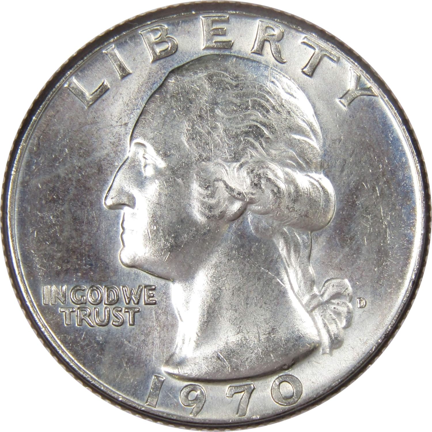 1970 D Washington Quarter BU Uncirculated Mint State 25c US Coin Collectible Thumbnail