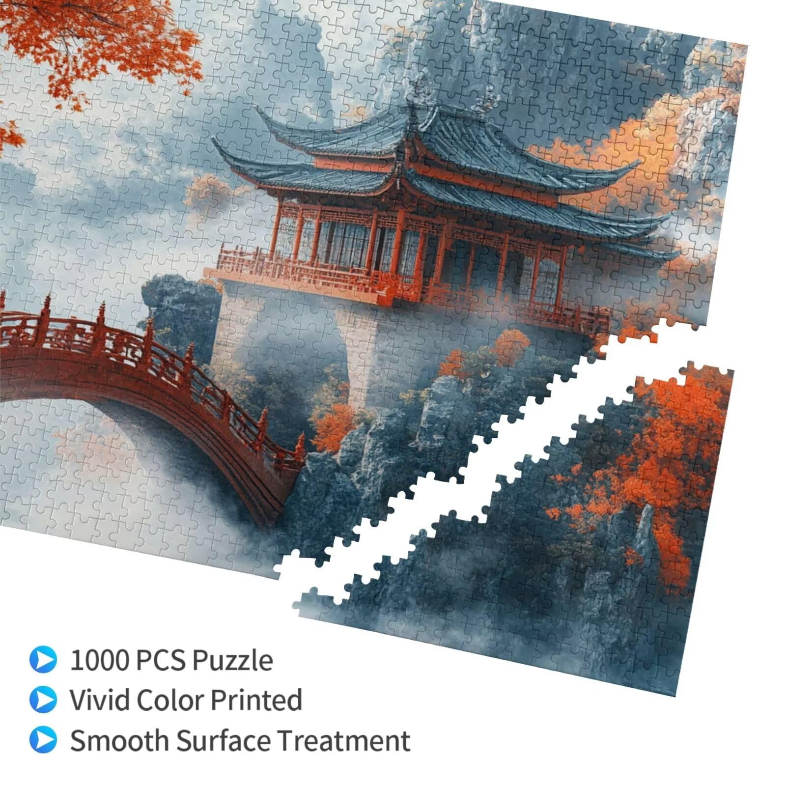 Puzzle krajobrazu, 6000 elementów, puzzle na strych, dla dorosłych, z pudełkiem na prezent, duże drewniane puzzle dla dorosłych, gra zręcznościowa dla całej rodziny, prezenty dla kobiet, 105 x 180 cm