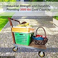 Vista 5 de Juego de 4 ruedas giratorias industriales de 8 pulgadas, ruedas de goma para banca de carrito, tiendas, ruedas de repuesto para exteriores con 2