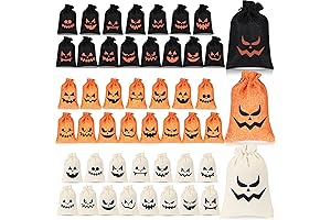 48 Pcs Burlap Trick or Treat Halloween Bags
