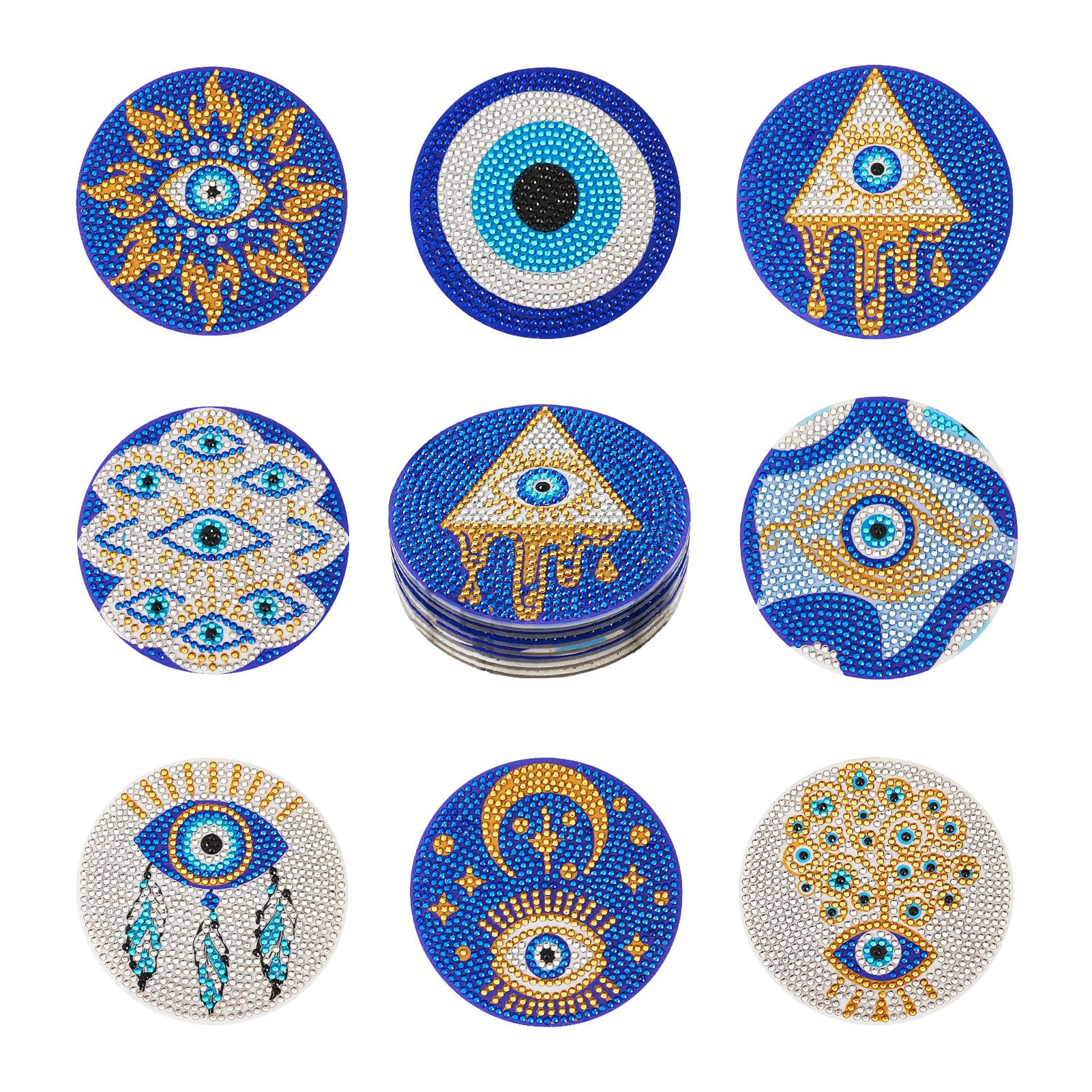 Dessous de verre mauvais œil diamant bleu : finies les taches sur vos tables
