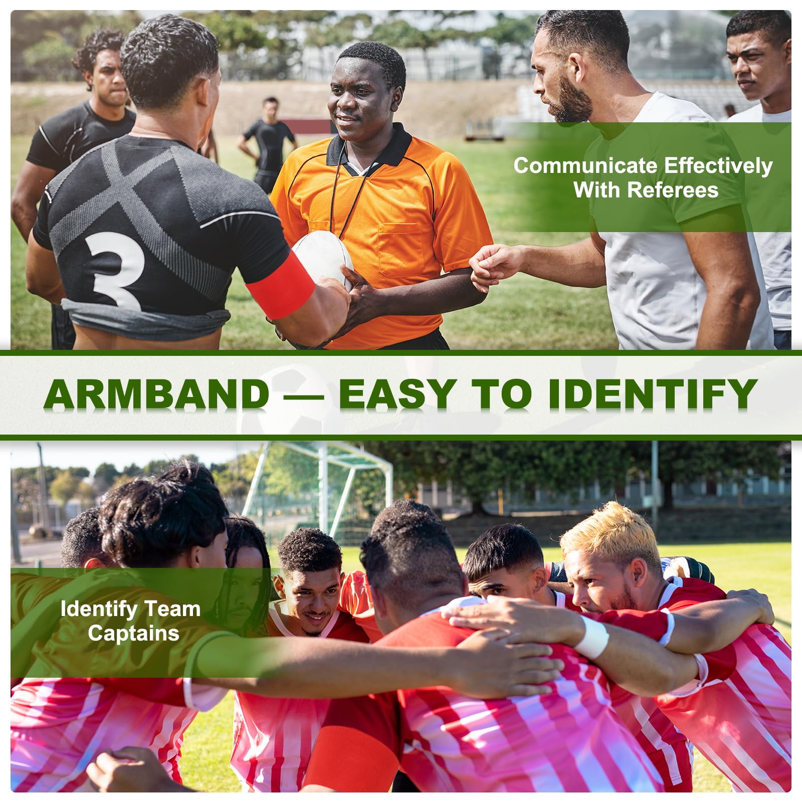 PATIKIL Fußballkapitän-Armband, Kapitäns-Armbänder für Fußball, elastisches Kapitänsarmband, Sportkapitän-Armbänder für Jugendliche, Erwachsene, Fußballmannschaftstraining