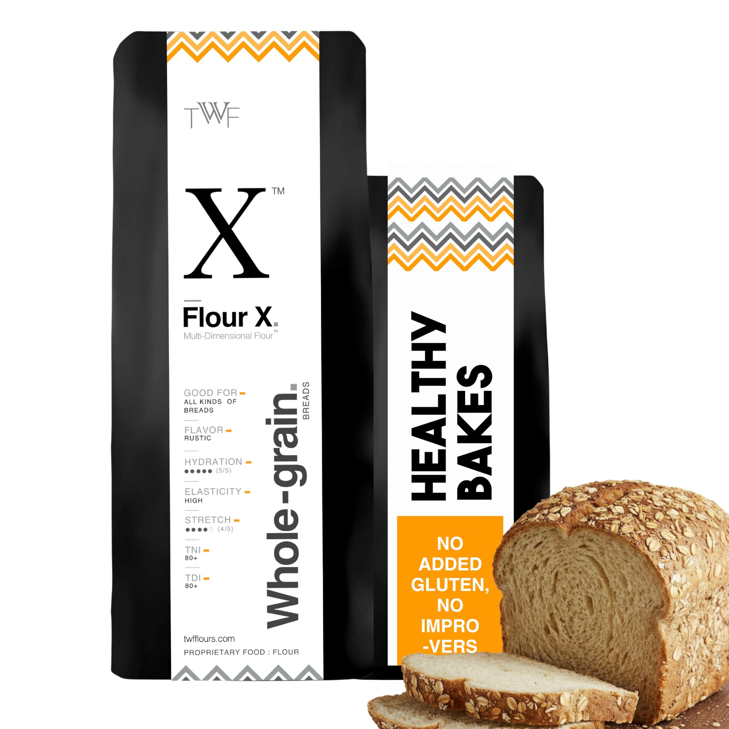 TWF Flour X | 1Kg | Whole Grain Strong Bread Flour | High Protein | Unbleached | T150 Alternative | Whole Wheat and Barley | All Purpose Bread Flour | Ideal for Artisan Breads, Sourdoughs, Pizza | No chemicals | Non GMO | Non Bromated | Baking Ingredients