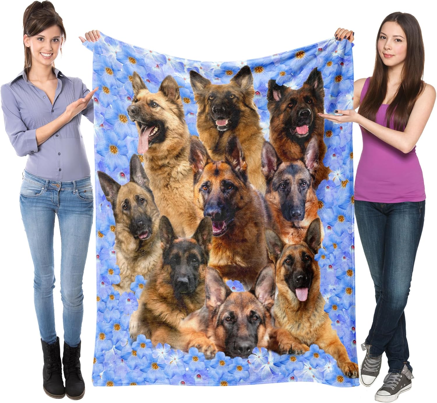 German Shepherd Dog Throw Blanket,German Shepherd Gifts for Dog Lovers,Soft Flannel Blanket Throw,Gift for Women Kid Girls Halloween Christmas 60"x80"