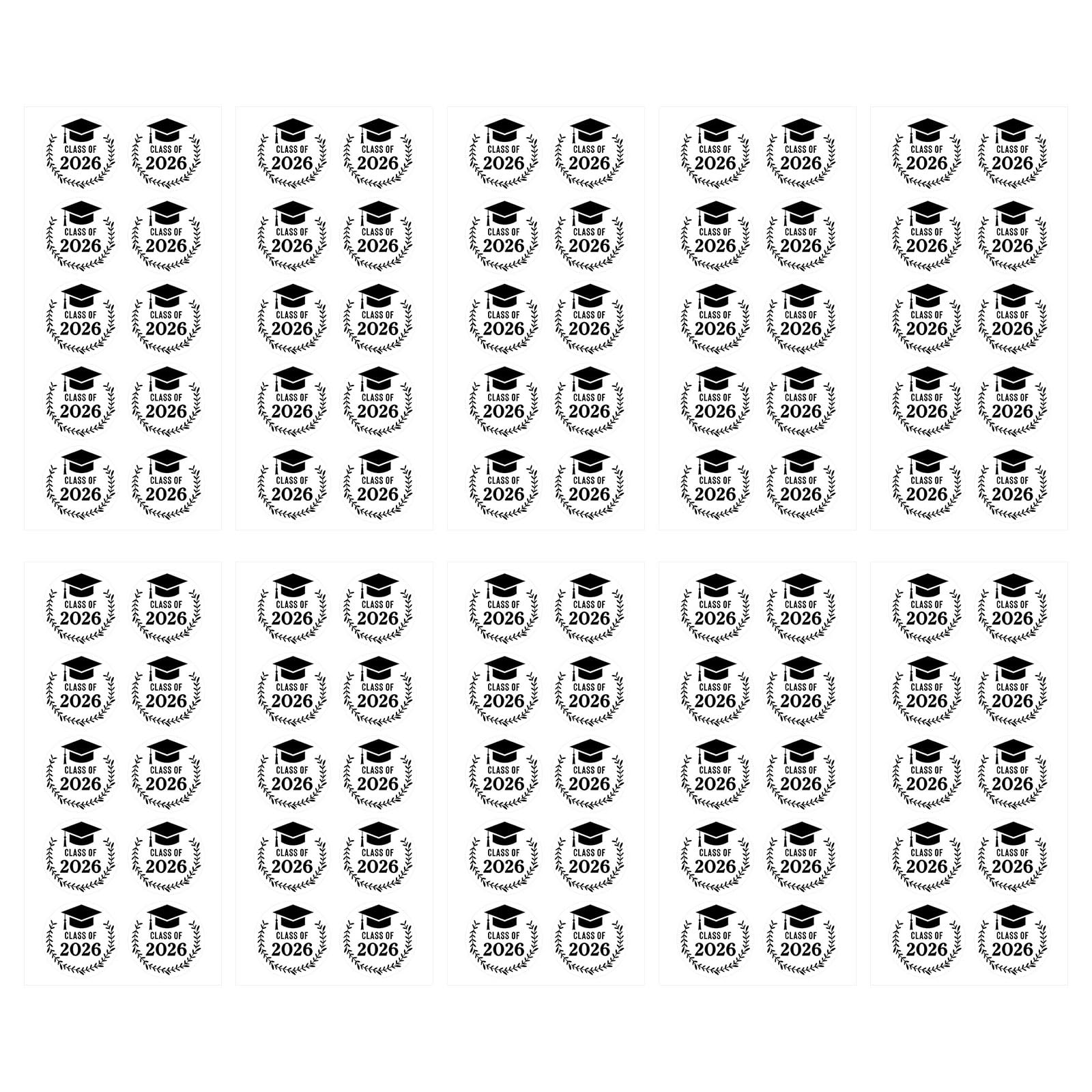 1000Pcs Graduation Sticker Clear Gold Foil Commencement Cap Sticker for Scrapbooking Party Invitations Album Decoration Scrapbooking Transfers
