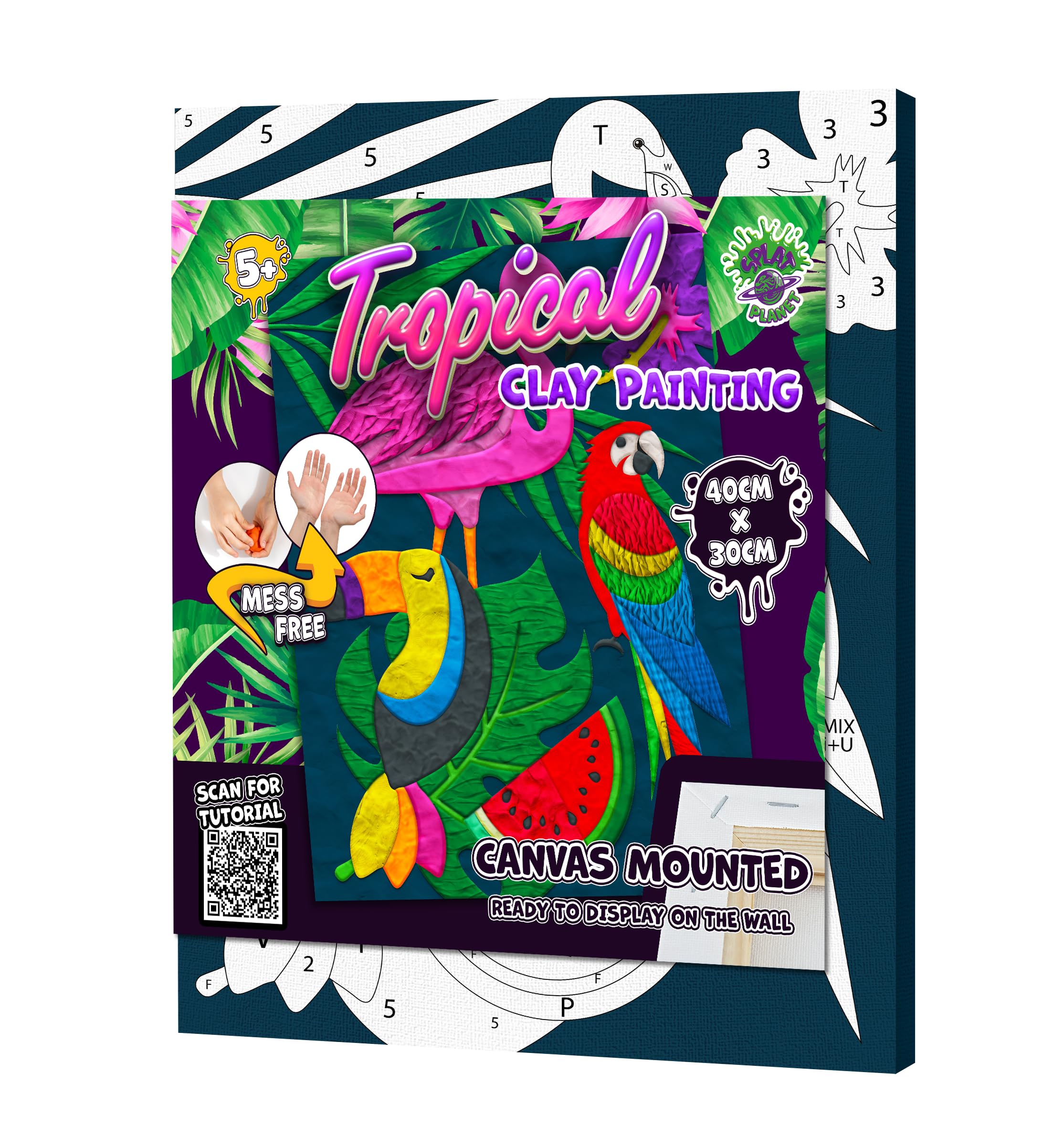 Mess-Free Tropical Clay Painting Kit, Air Dry Clay Modelling Kit