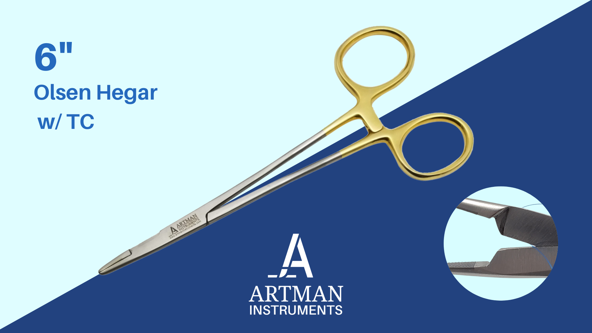 Olsen HEGAR Needle Holder, Needle Driver with Cutting Edges, 6