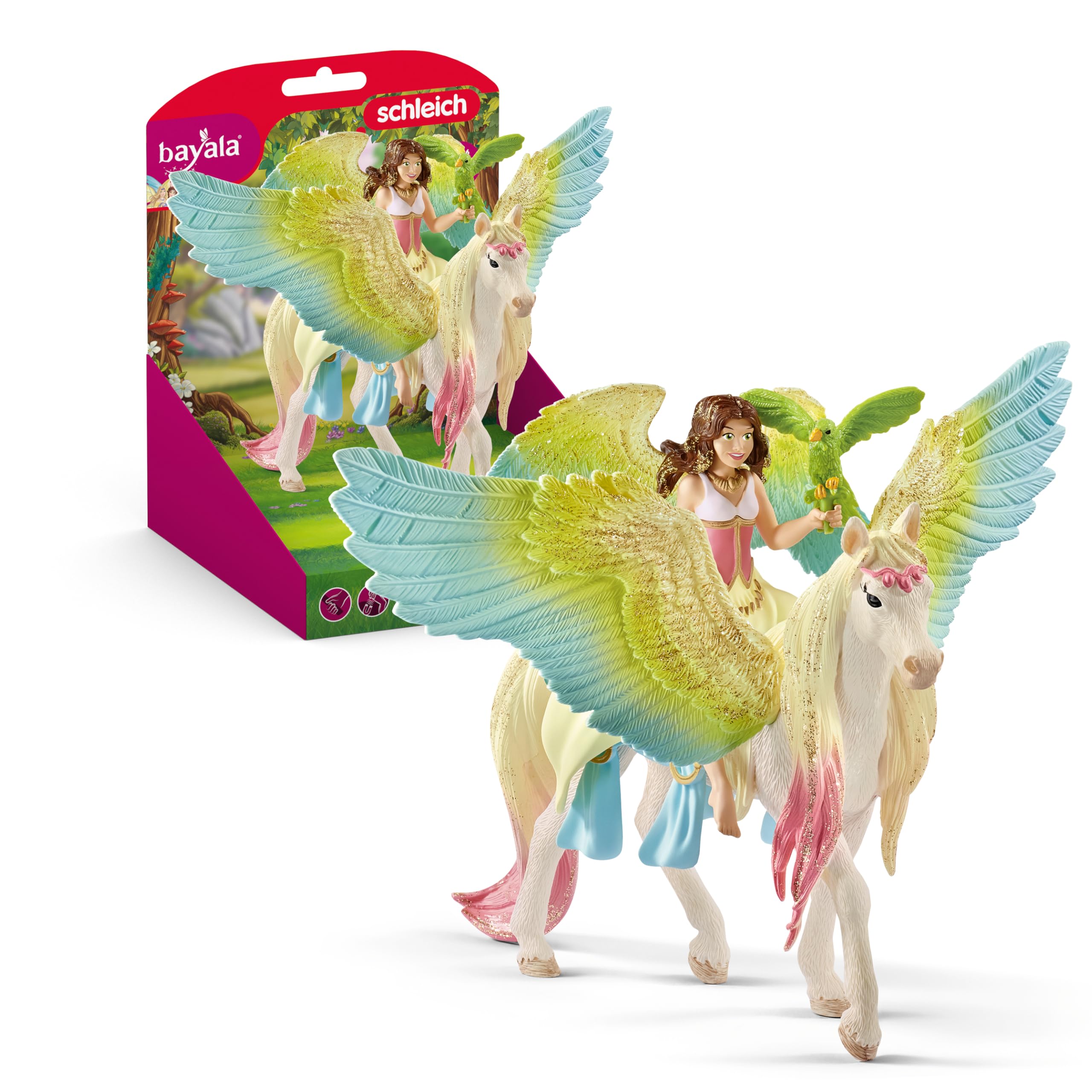 Schleich Bayala 70566 Fairy Surah with Glitter Pegasus, Multicolor, 16 x 15 x 18 cm