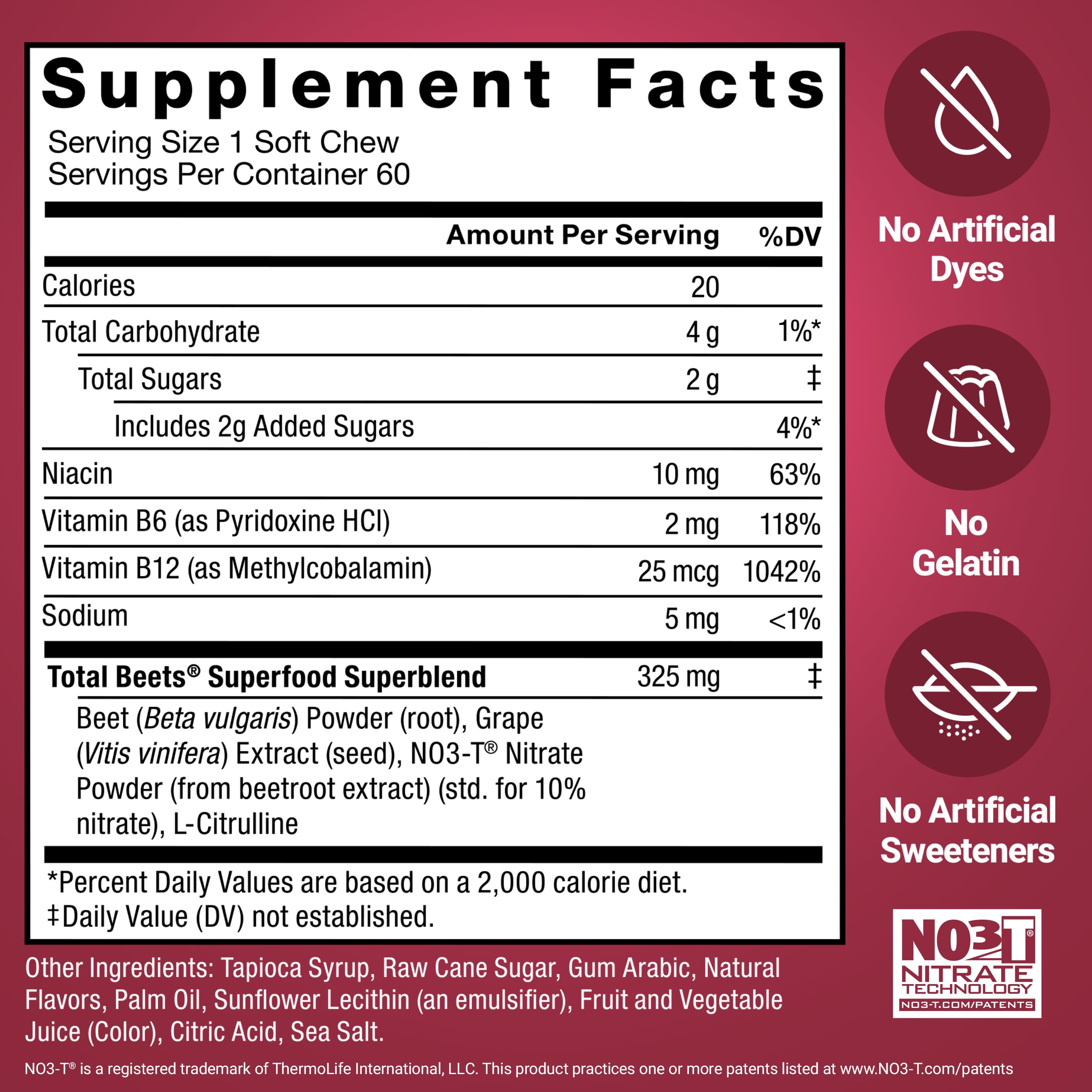 Force Factor Total Beets Soft Chews Heart Health Superfood with Beetroot — Amazon image 6