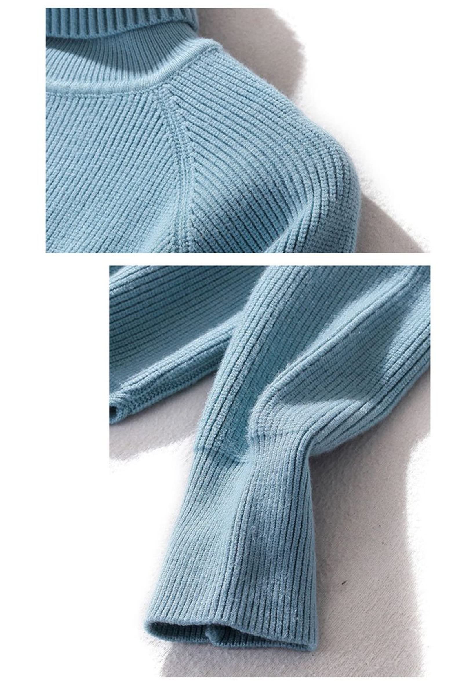 Suéter de cuello alto de las mujeres Otoño Invierno Grueso cálido Jersey Tops Slim Fit Knitwear
