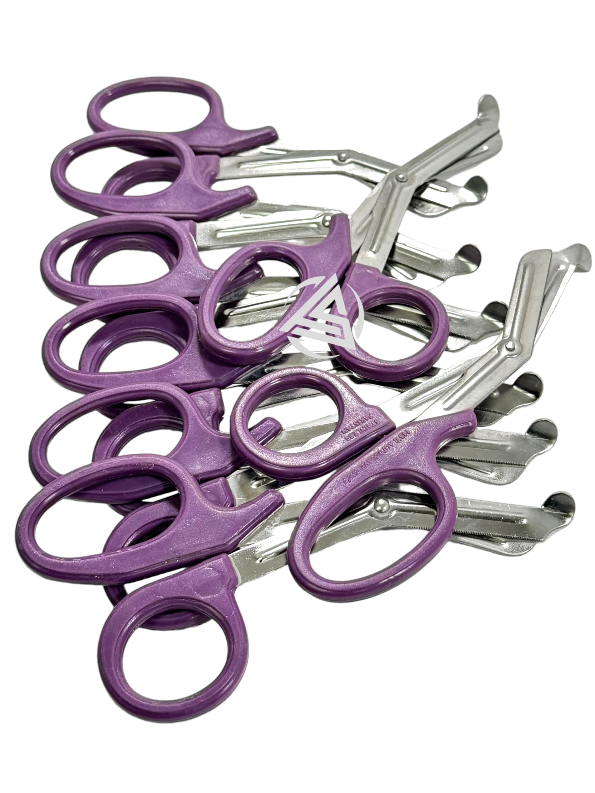 12 Pack Trauma Shears EMT Utility Bandage Scissors Serrated Blunt Tips for Paramedics, Nurses, First-Aid Responders and More. (Purple)