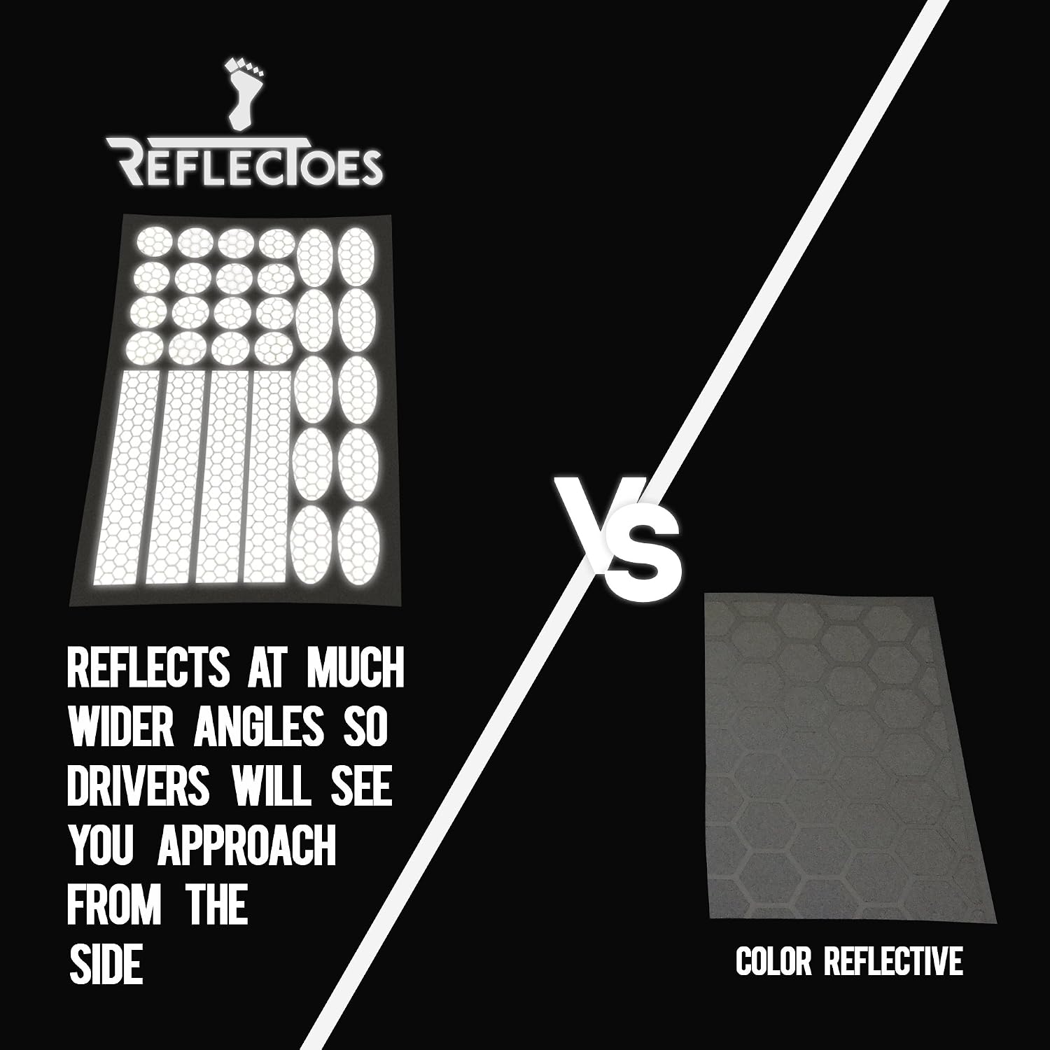 ReflecToes 330 Reflective Stickers Oval 5 Pack - Bicycle Frame, Helmet, Stroller, Scooter, Pedals - 5 Pack - 3.5 x 5.5 inches Per Sheet - 150 Bright Retro Reflective Stickers 330 Candle Power