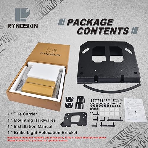 Miniatura 8 de RYNOSKIN Portaneumáticos de repuesto compatible con Ford Bronco 2021-2024, resistente, reubicación, permite el uso de neumáticos de repuesto de 35