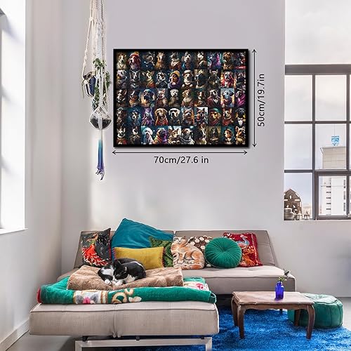 Miniatura 5 de Rompecabezas de perro de retrato de 1000 piezas para adultos, rompecabezas de animales para adultos, divertido rompecabezas de bulldog de cachorro,