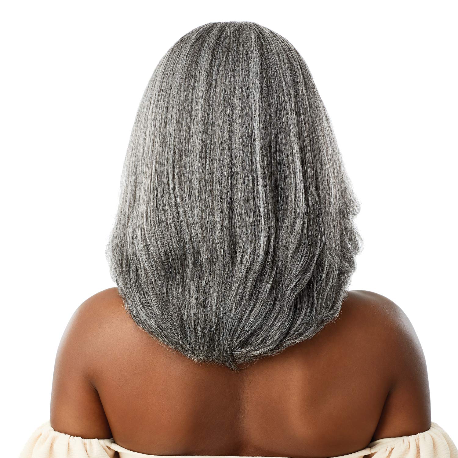 Outre HD Lace Front Wig Soft N Natural Neesha 201 (Silver Gray) (FFMSTGR)