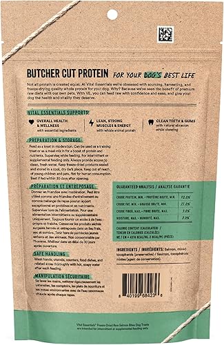 Vista 19 de Vital Essentials Beef Tripe Bites - Golosinas para perros, 2.3 onzas, crudas liofilizadas Proteína única Golosinas de entrenamiento con alto