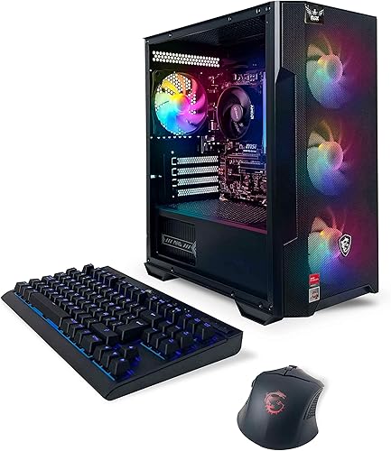 Raptor Desktop (AMD Ryzen 7 5700G 4.6GHz NVIDIA, 16GB 2 * 8 GB DDR4 3600, 512Gb M2 NVME SSD, ventiladores RGB, W11, WiFi listo, mouse y teclado)