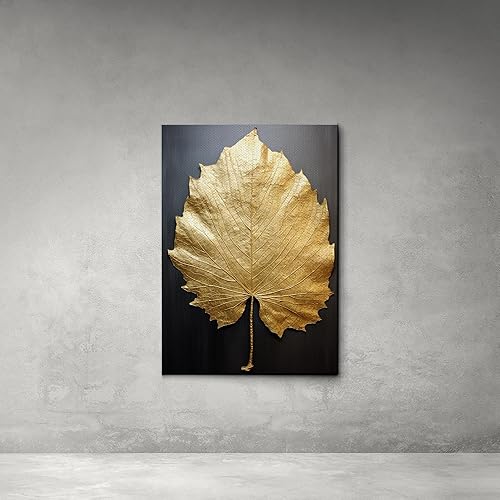Miniatura 4 de Original Ginkgo biloba Print On Canvas, Modern Textured Gold Wall Art, Abstract Gold Leaves Print, Living room Wall Decor, Modern Home Decor, Print