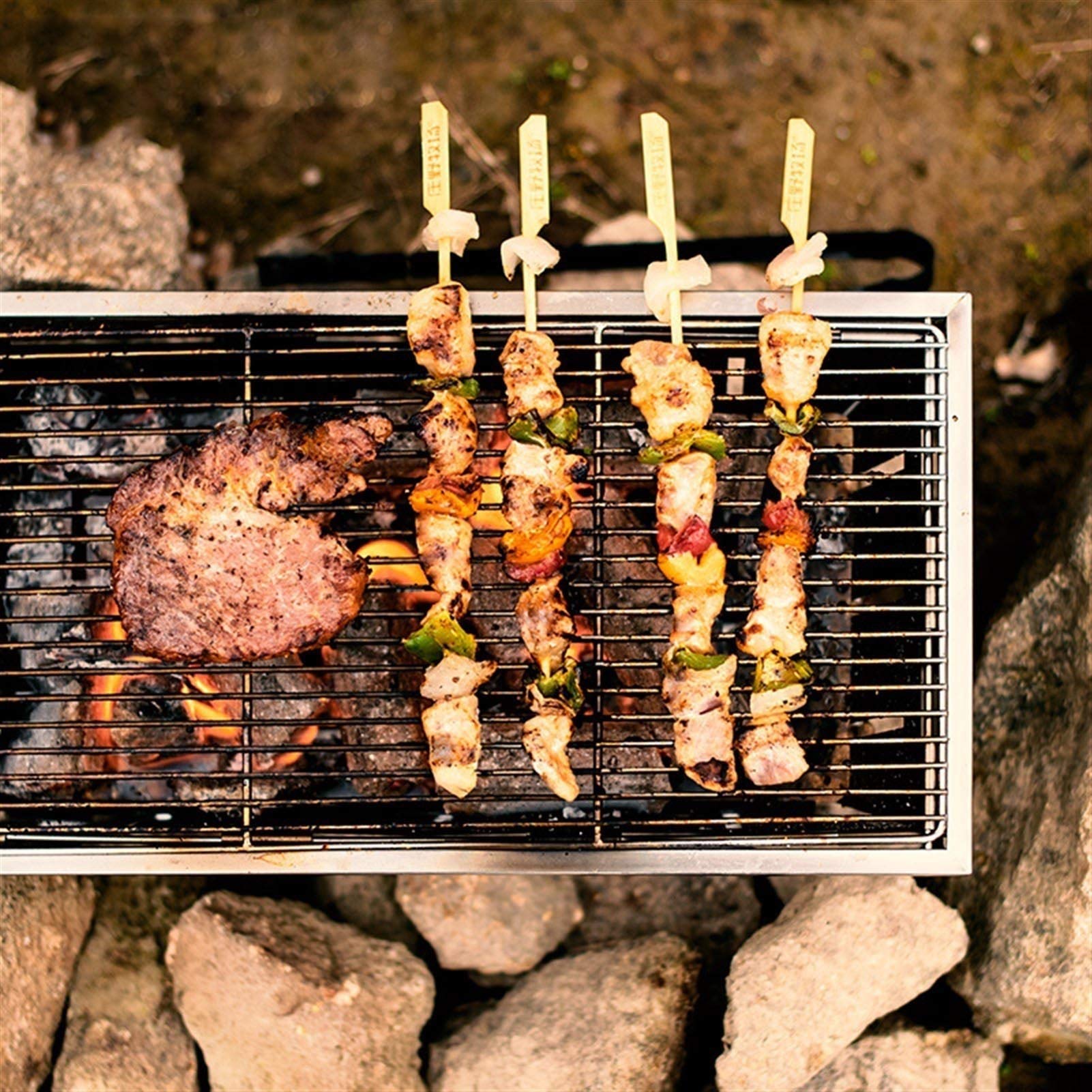 Stainless Steel Outdoor Cooking BBQ Grill Ultra Small Camping Outdoor Barbecue Oven