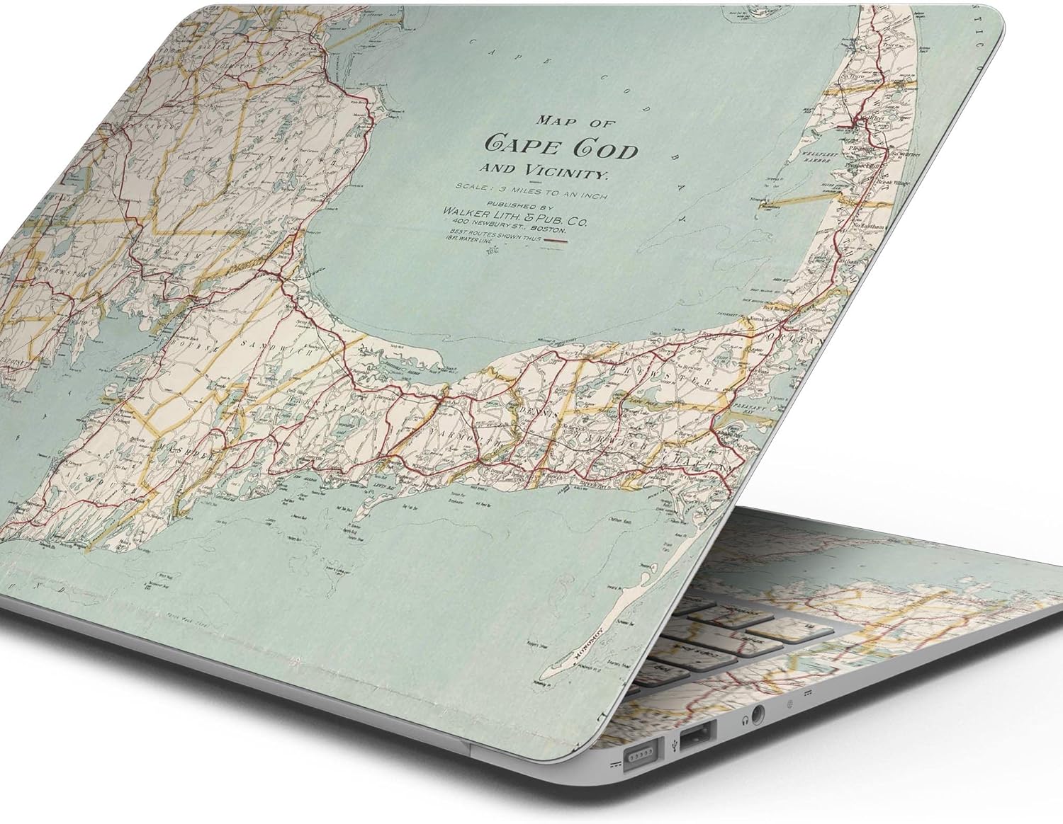 DesignSkinz - The Vintage Map of Cape Cod - Full-Body Wrap Protective Decal Skin Kit Compatible with MacBook 16" Pro M1 (A2485)