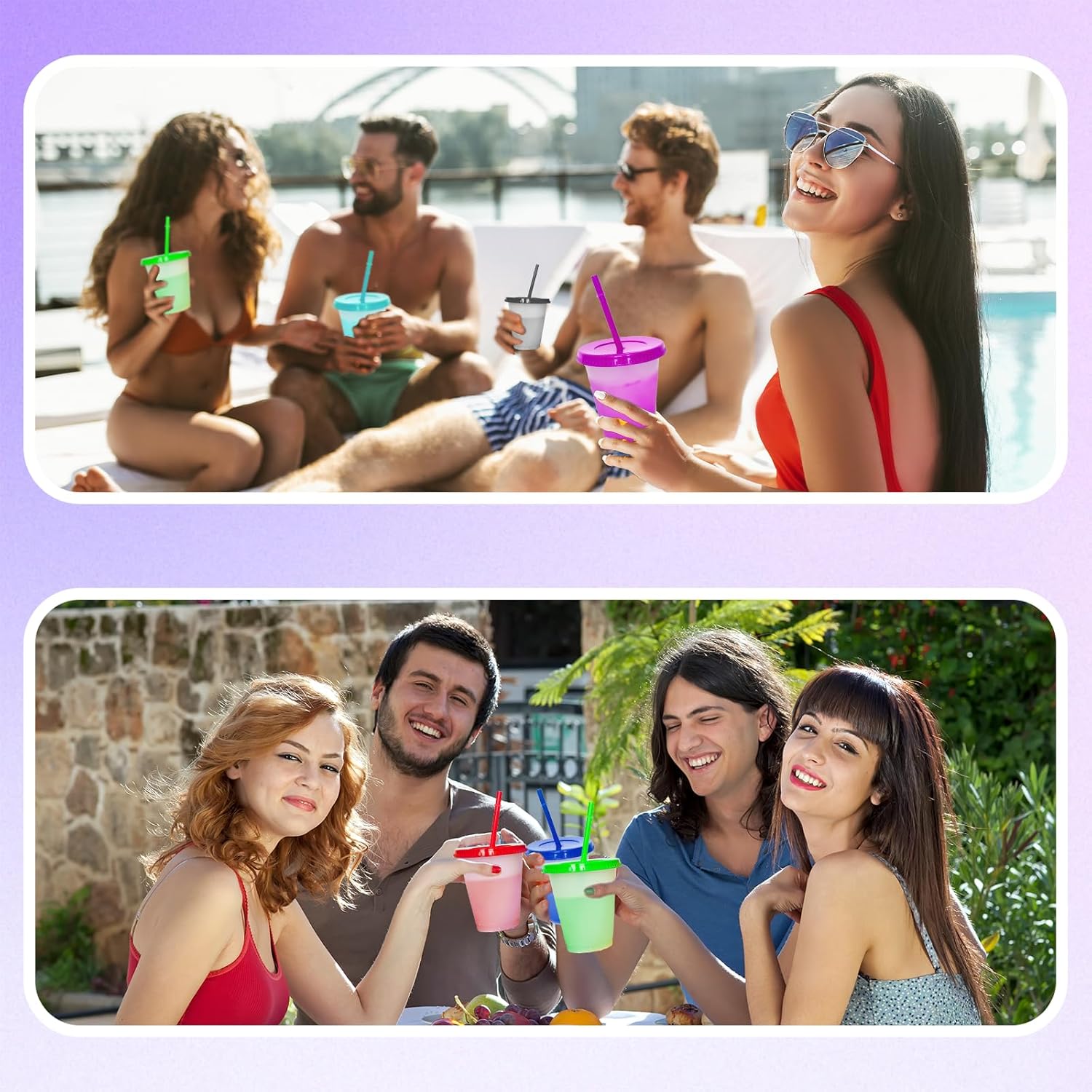 20Pcs Plastic Tumblers with Lids and Straws, Reusable Cups with Lids Plastic Colorful Cups for Party Birthday, Iced Coffee Cup Travel Mug Cold Drink Cup (16 oz, Multi Colors) - Image 7