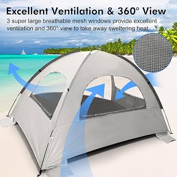 Tenda Da Spiaggia Parasole Per 3-4 Persone: Leggera, Portatile E Con Protezione UV