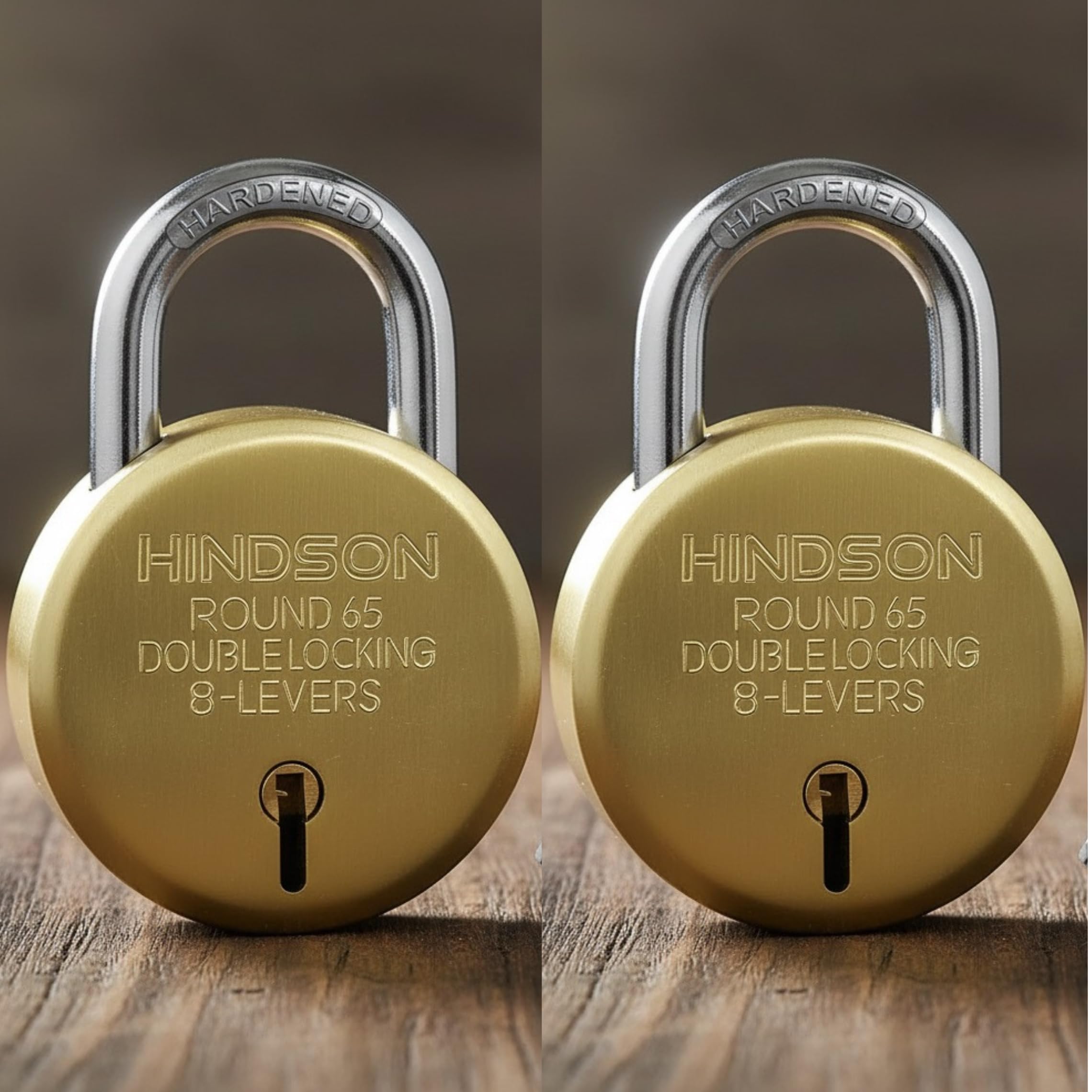 Hindson India 65mm Gold Finish Steel Padlock – Double Locking, 8 Lever, Includes 3 Keys – High-Security Padlock for Gates, Doors, Shutters, Home, Pack of 2-image-6