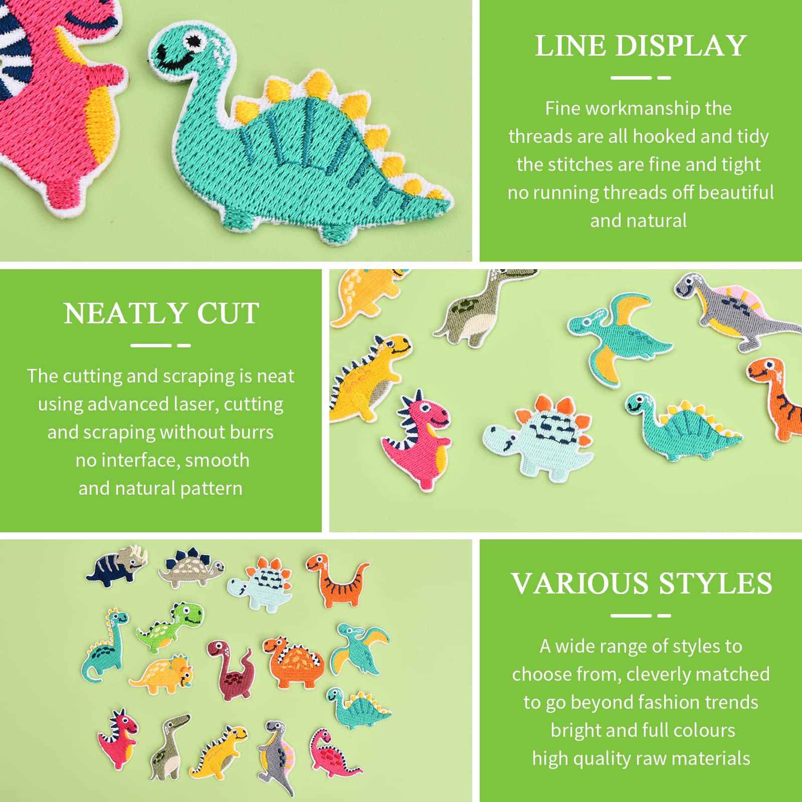 Sunshine-Smile 15 PCS Applique Patches Kit, Dinosauro Toppe,Toppe termoadesive,applicazioni termoadesive Toppe Vita camion,Fai da Te Patch Toppe,Toppe per Vestiti Toppa Ricamata,per Giubbotti, Jeans