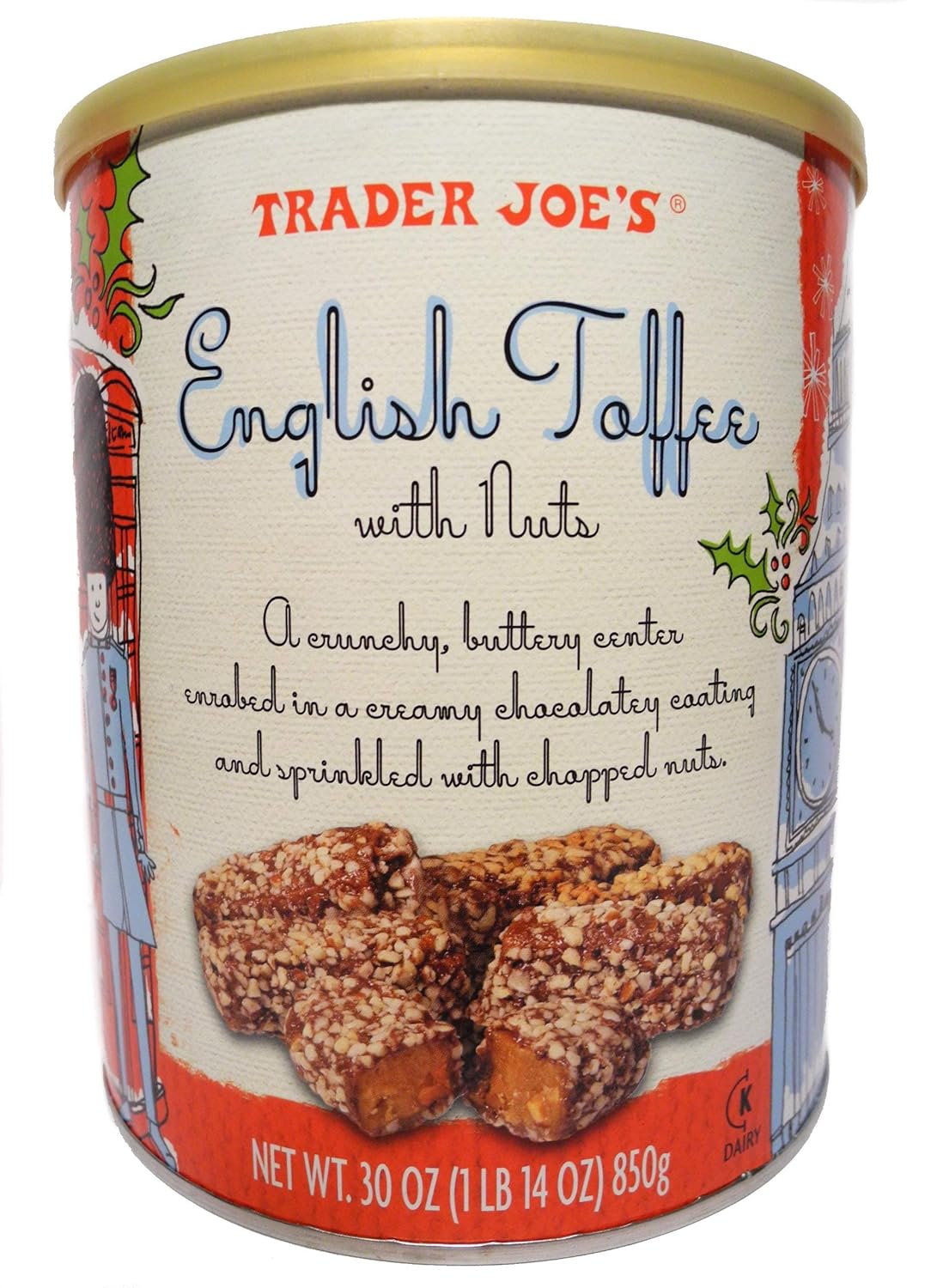 Trader Joes English Toffee With Nuts,30 oz Toffee Candy