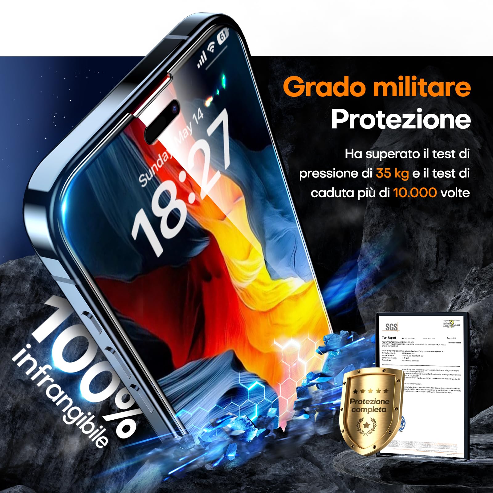 TAURI Privacy Vetro Temperato per iPhone 16 Pro Max,Rimozione Automatica Della Polvere, Durezza 9H, Senza Bolle,Pellicola Protettiva per iPhone 16 Pro Max Pellicola Anti-Spy, 2 Pezzi