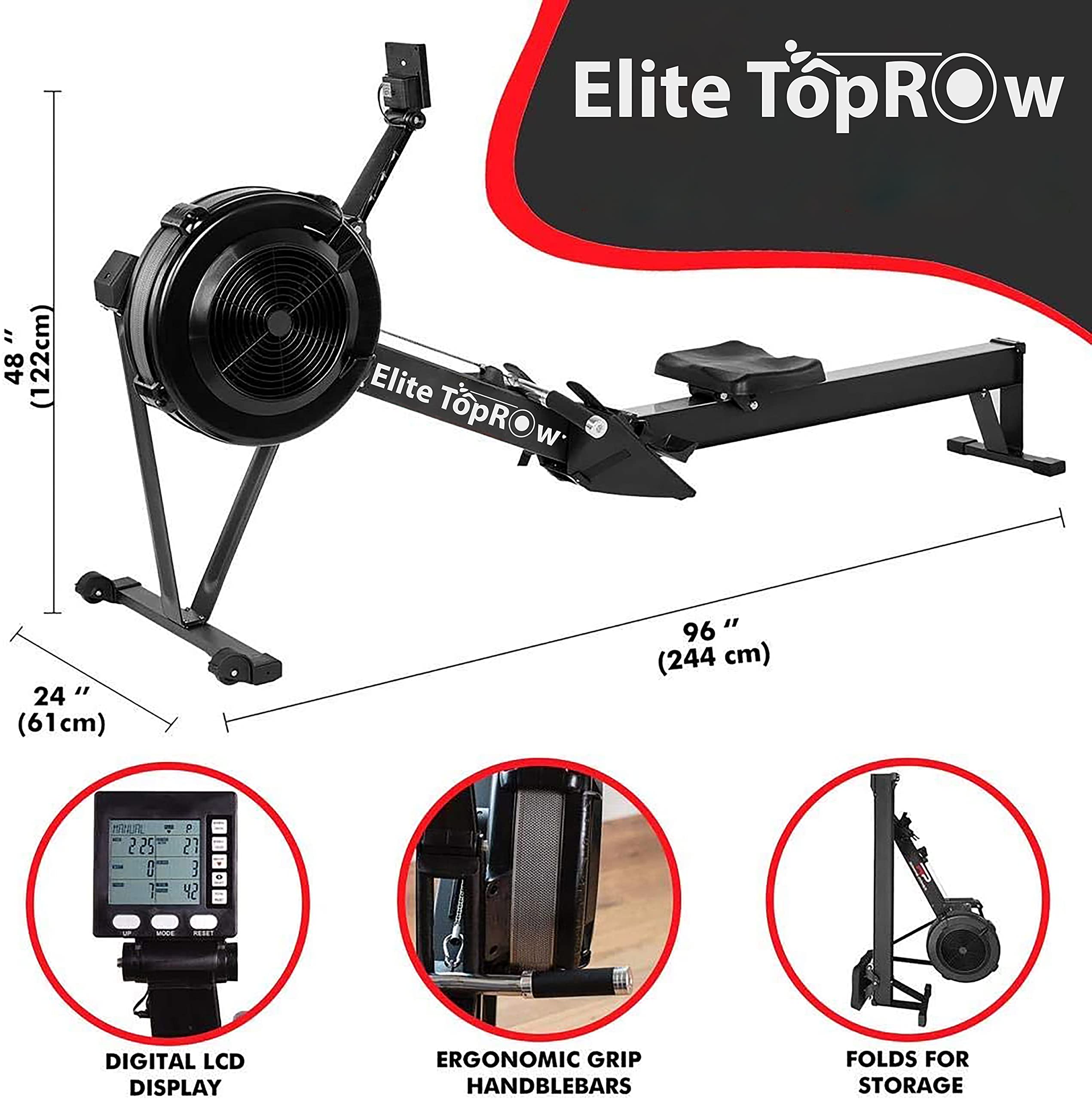 Buy EliteTopRow Rowing Machine, UltraQuiet Foldable Rowing Machines