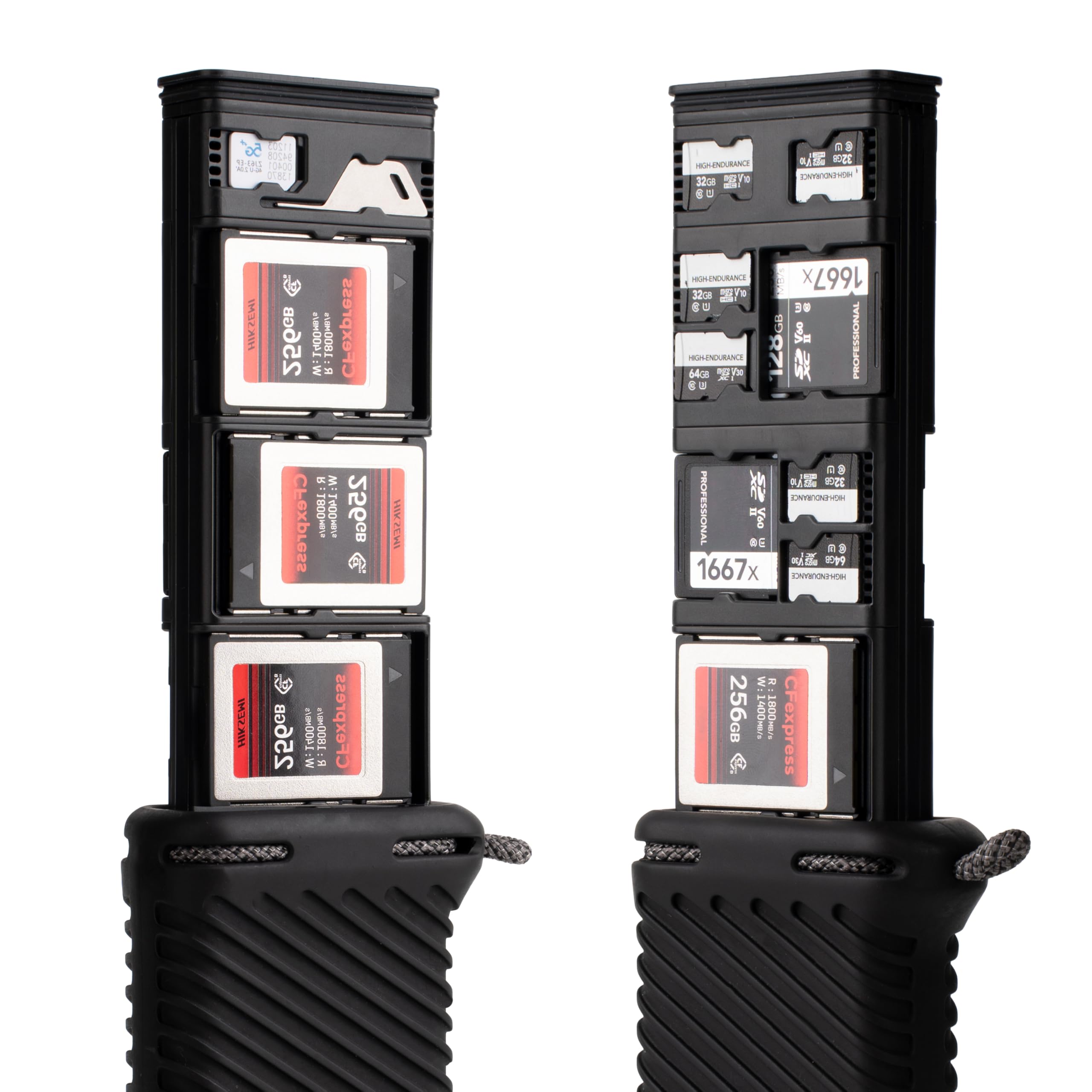 PGYTECH CreateMate Memory Card Case for SD/Micro SD/CFA/CFB/XQD/SIM Cards, 18 Customizable Card Slots Holder, Water Resistant Aluminum Alloy+Silicone Case, Travel Card Organizer for Photographers