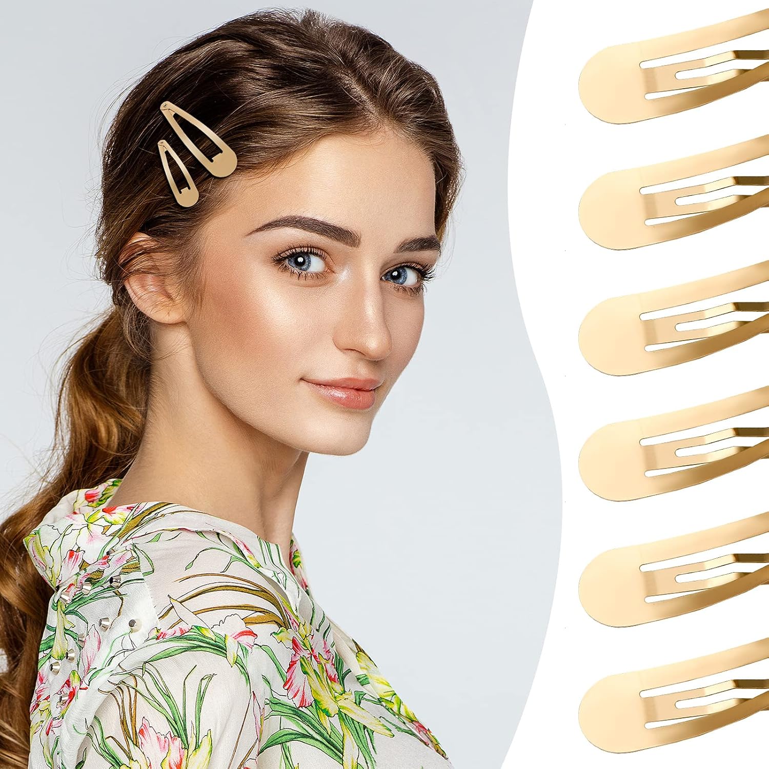 WILLBOND 40 Piece Barrettes Women Snap Hair Clips Women Large Metal Snap Nonslip Hair Clip Accessories, 3.5 Inch, 3.1 Inch, 2.8 Inch, 2.4 Inch, 2 Inch(Golden) - Image 6