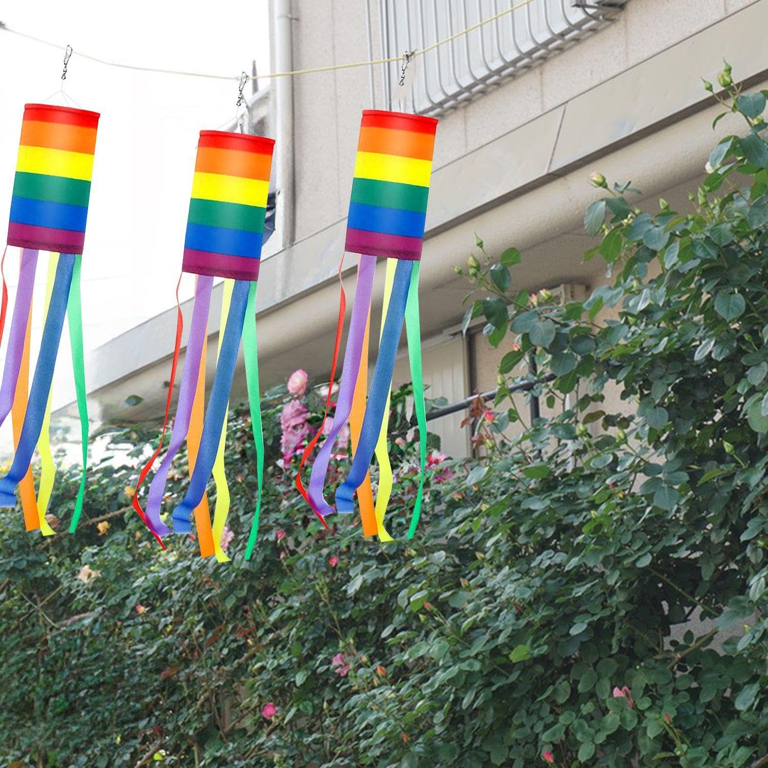 Bandiera per manica a vento con colonna arcobaleno, 99 cm